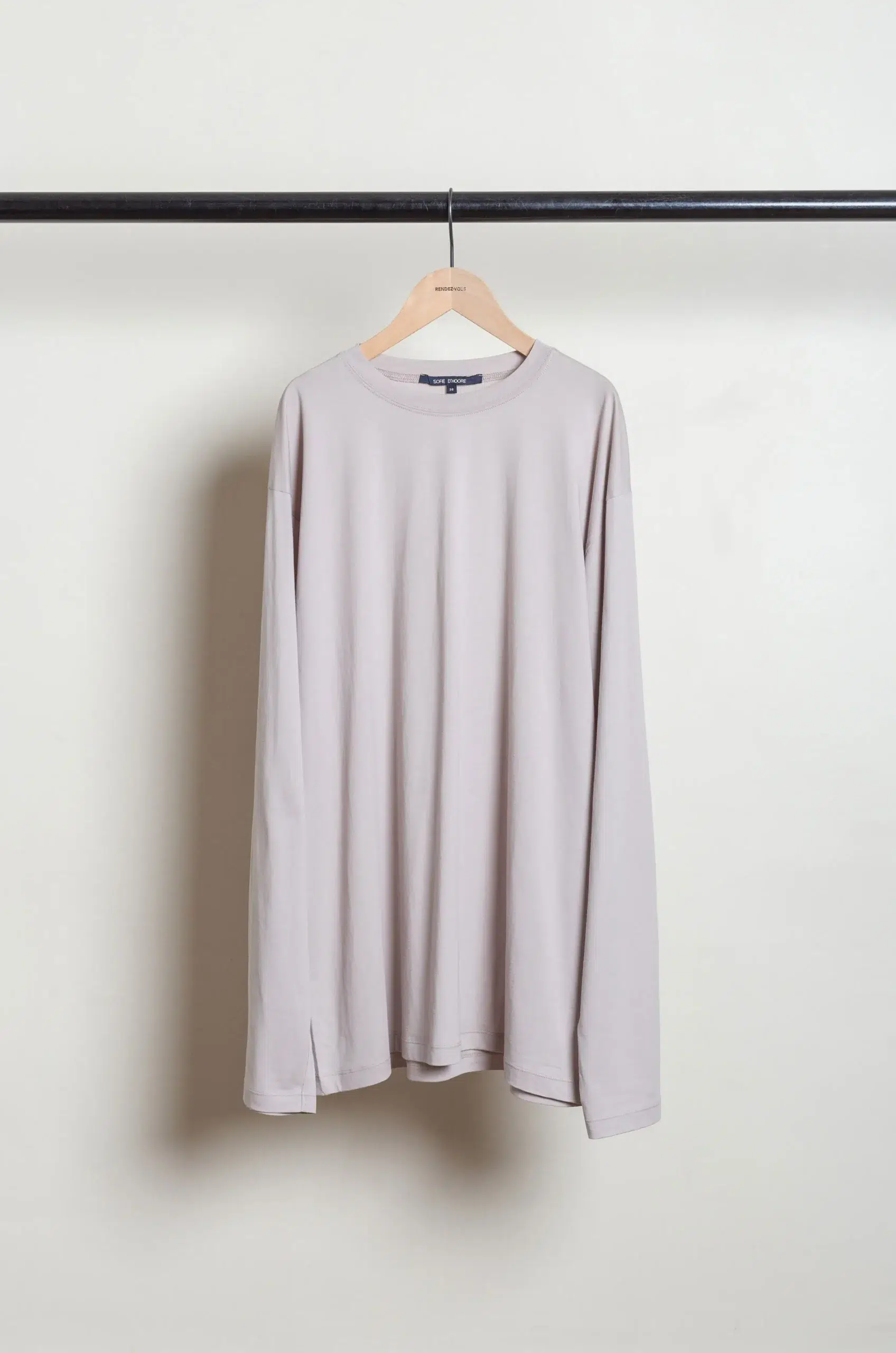 Sofie D'Hoore - TOLEDO Oversized T-Shirt C-Neck Long Sleeves - POWDER