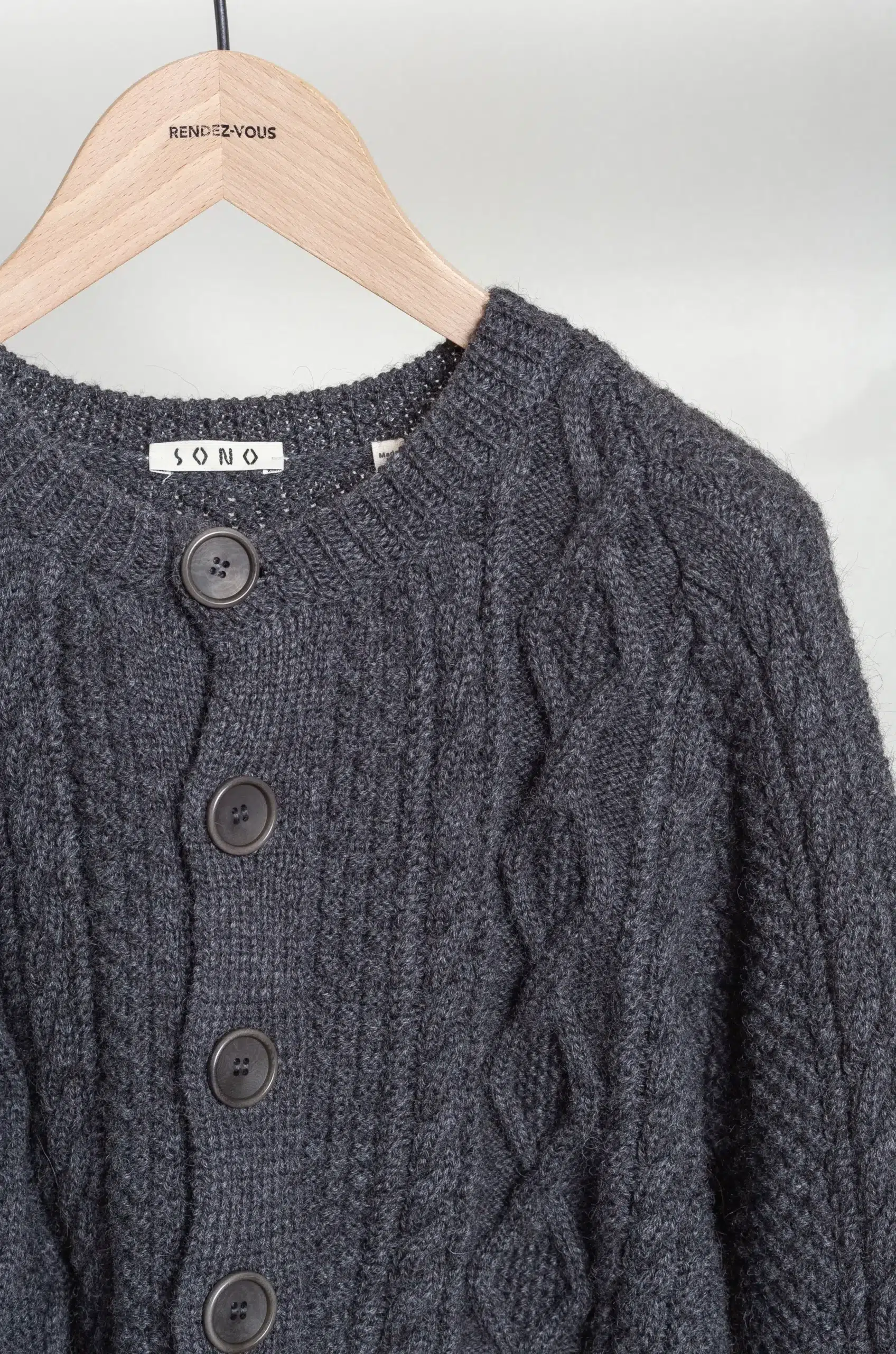 Sono - CANDY CARDIGAN 3040 - CHARCOAL