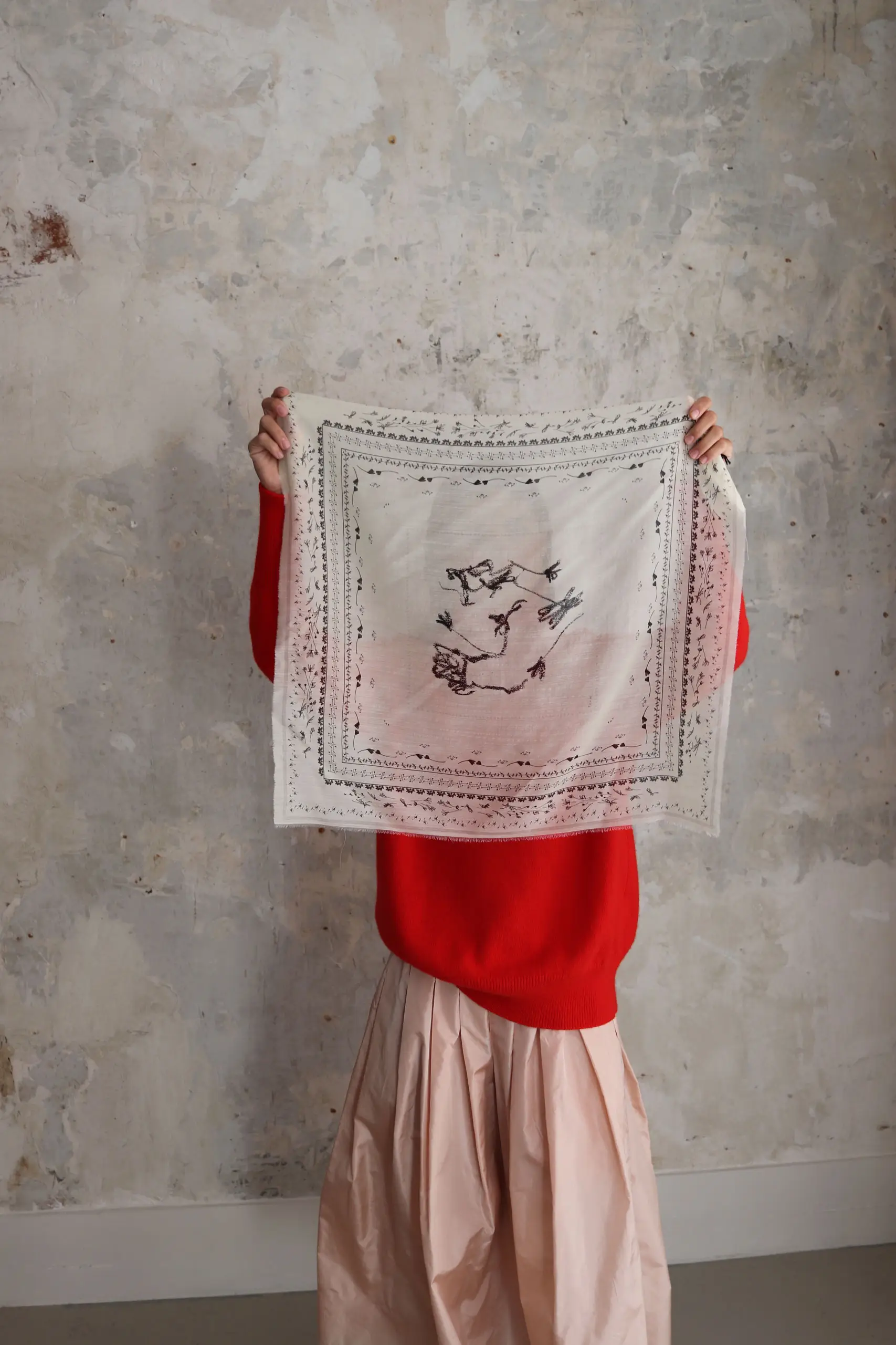 NITTO - BOUQUET PAISLAY FOULARD 65 x 65 - Off White