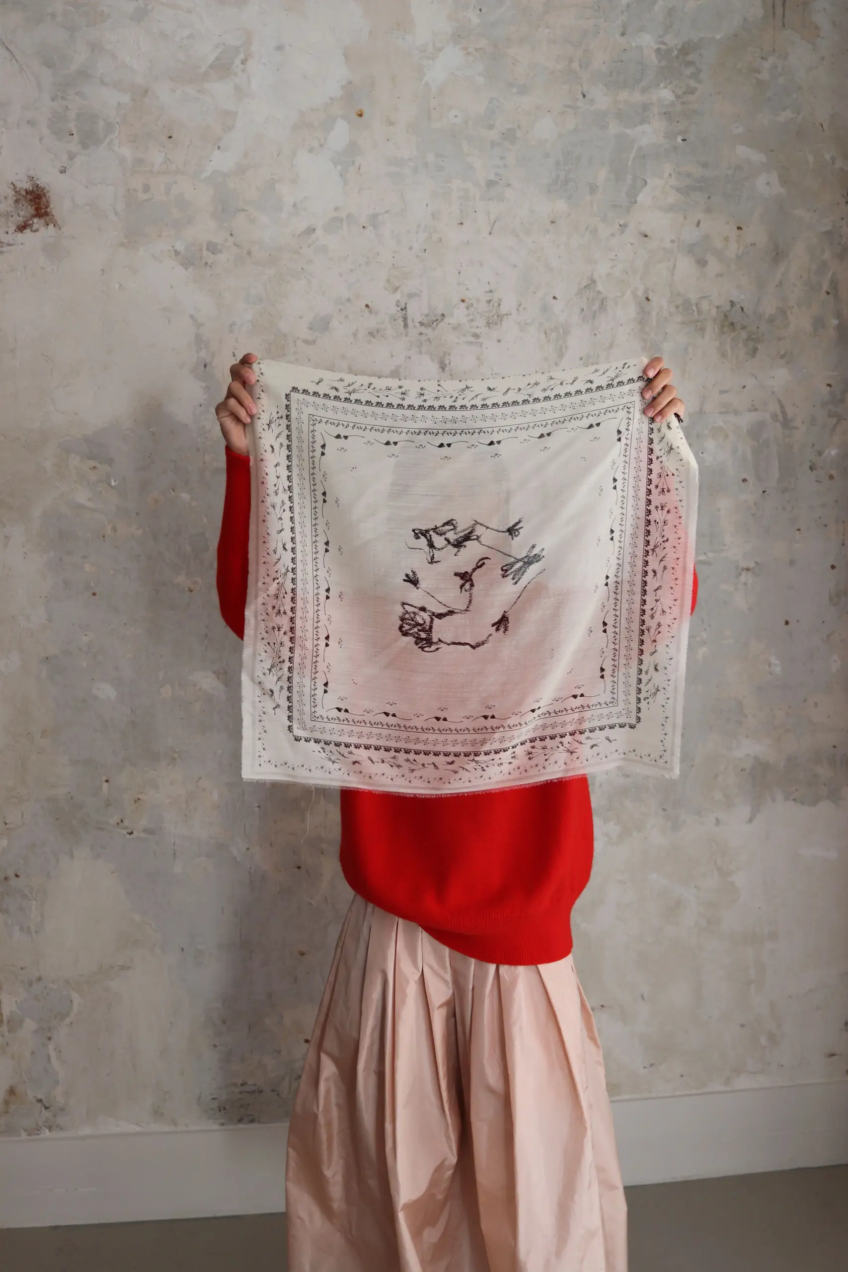 NITTO - BOUQUET PAISLAY FOULARD 65 x 65 - Off White