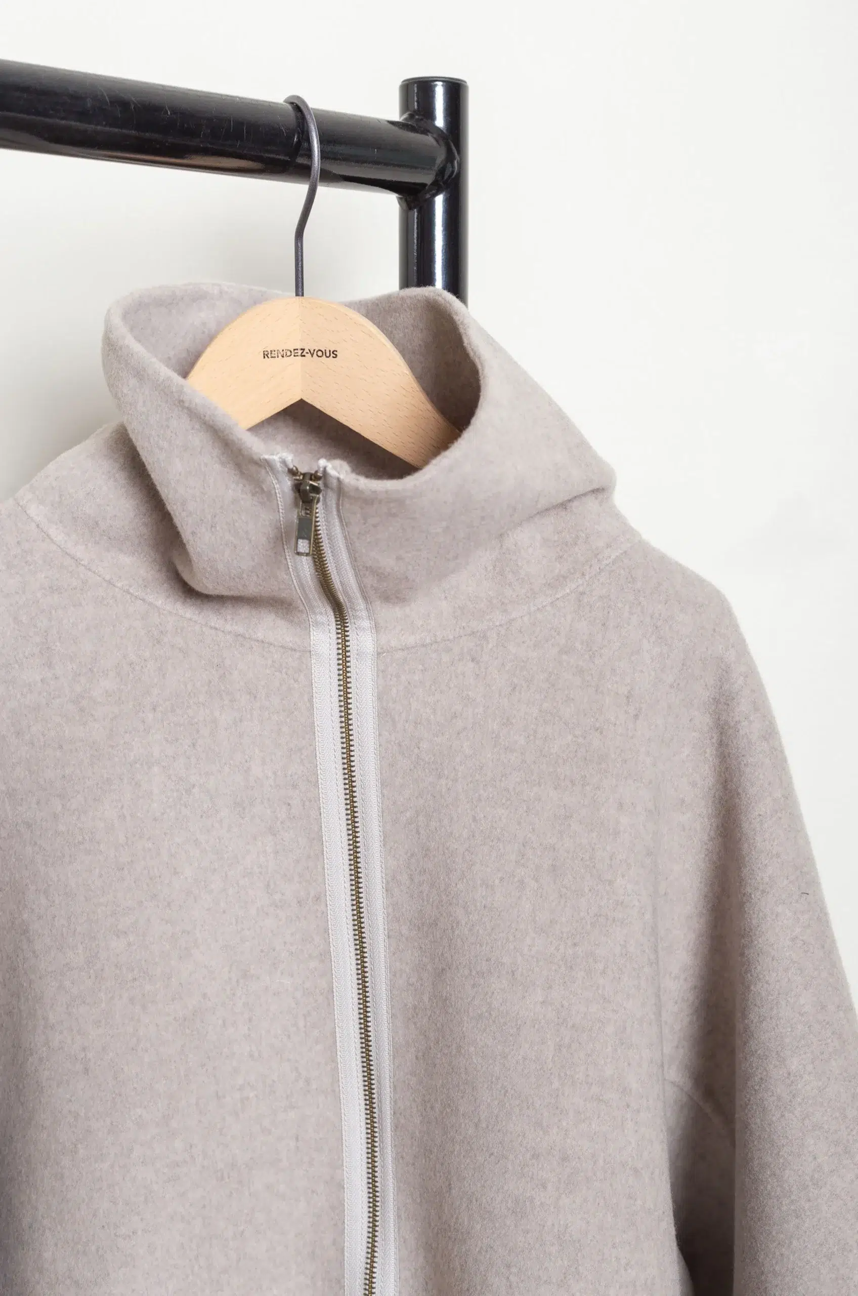 Sofie D'Hoore - CALIPSO Short Zipped Jacket High Neck - MUESLI