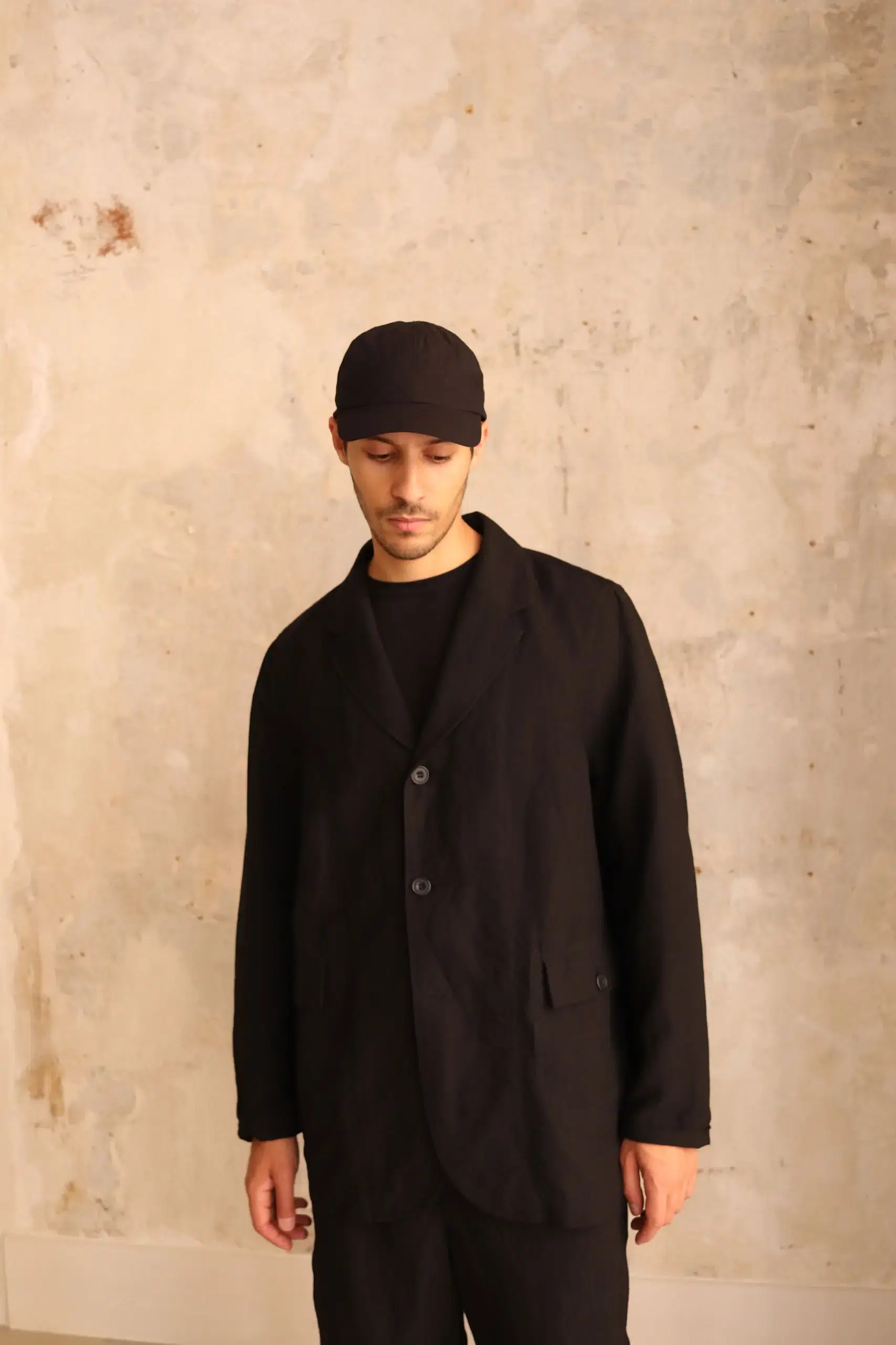 COMESANDGOES - COTTON SILK CAP NO.301406 - BLACK