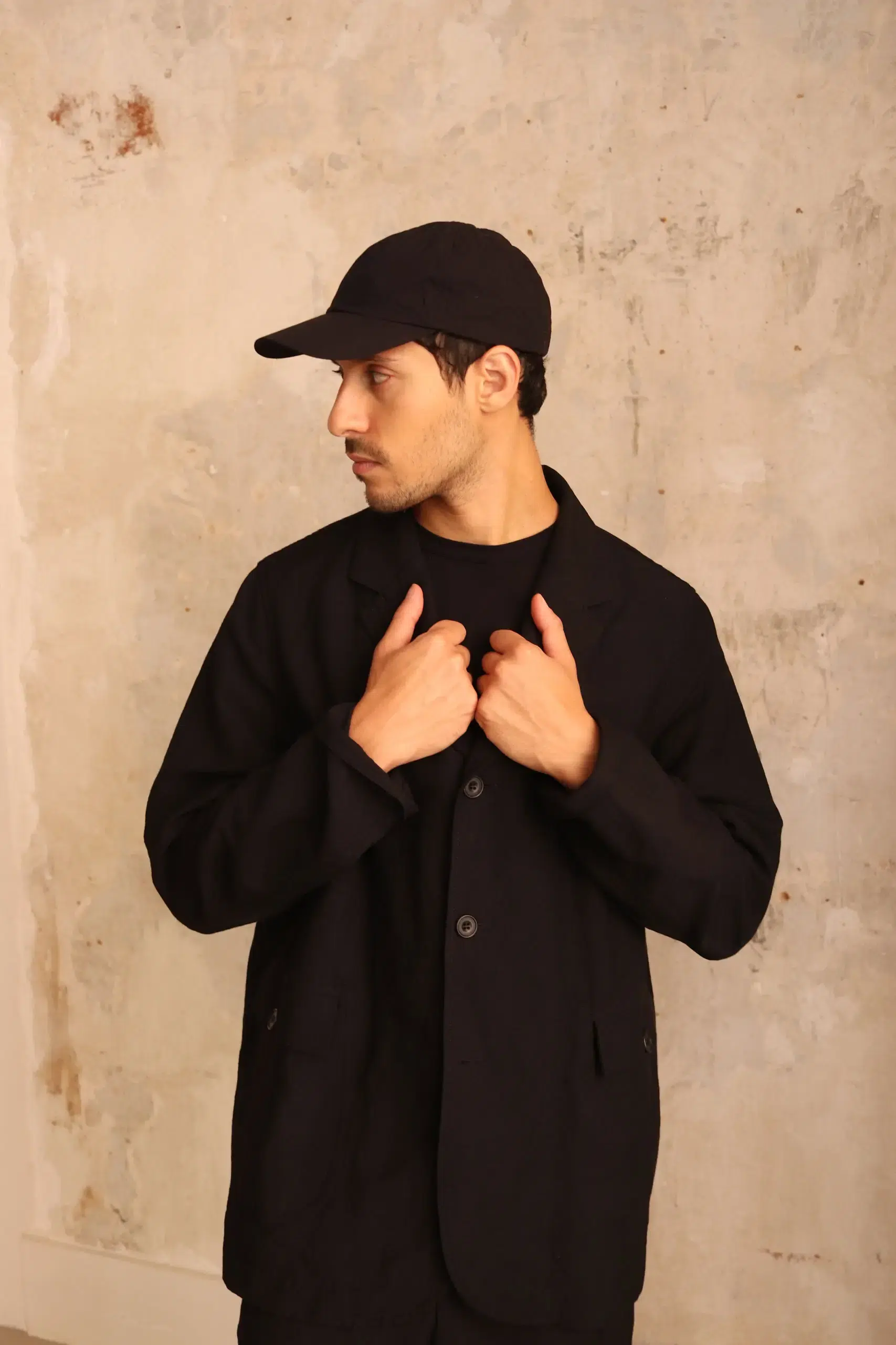 COMESANDGOES - COTTON SILK CAP NO.301406 - BLACK