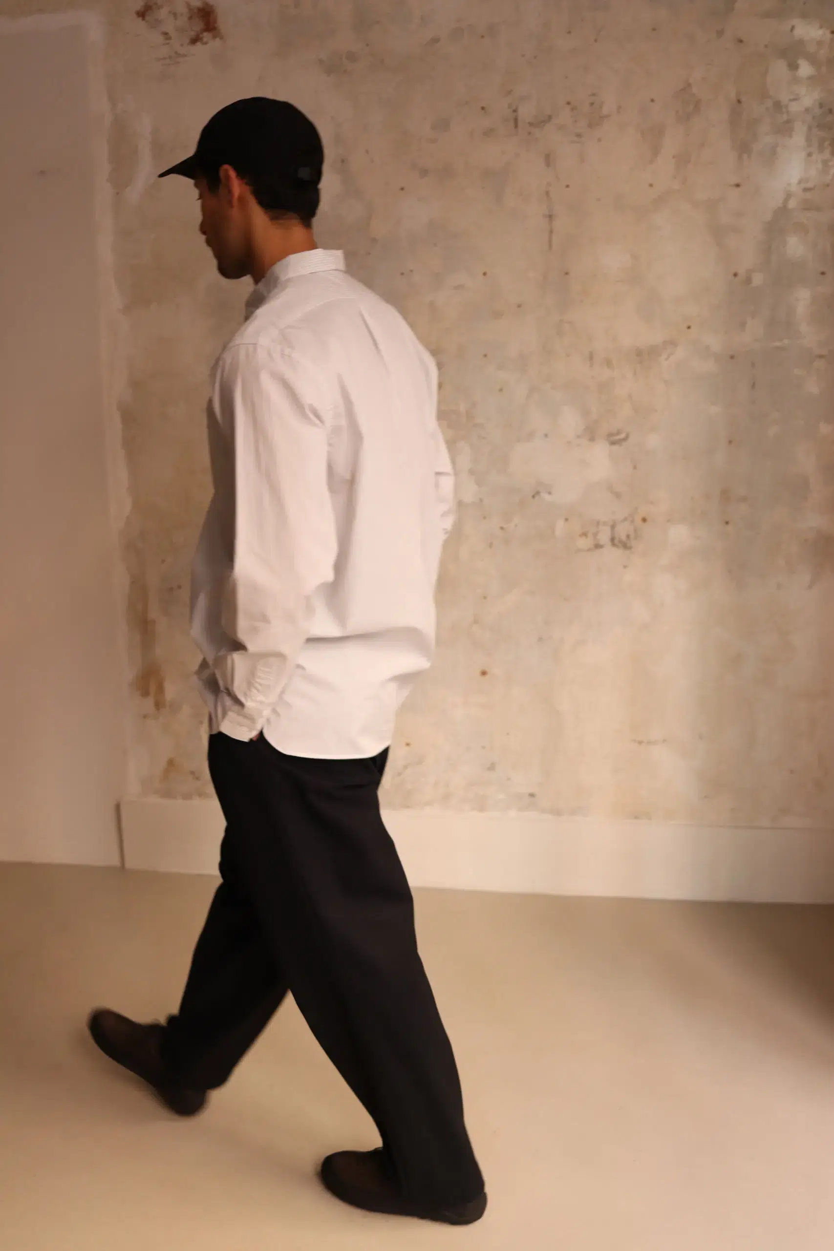 Still By Hand - Regular collar shirt SH00221OS - WHITE STRIPE