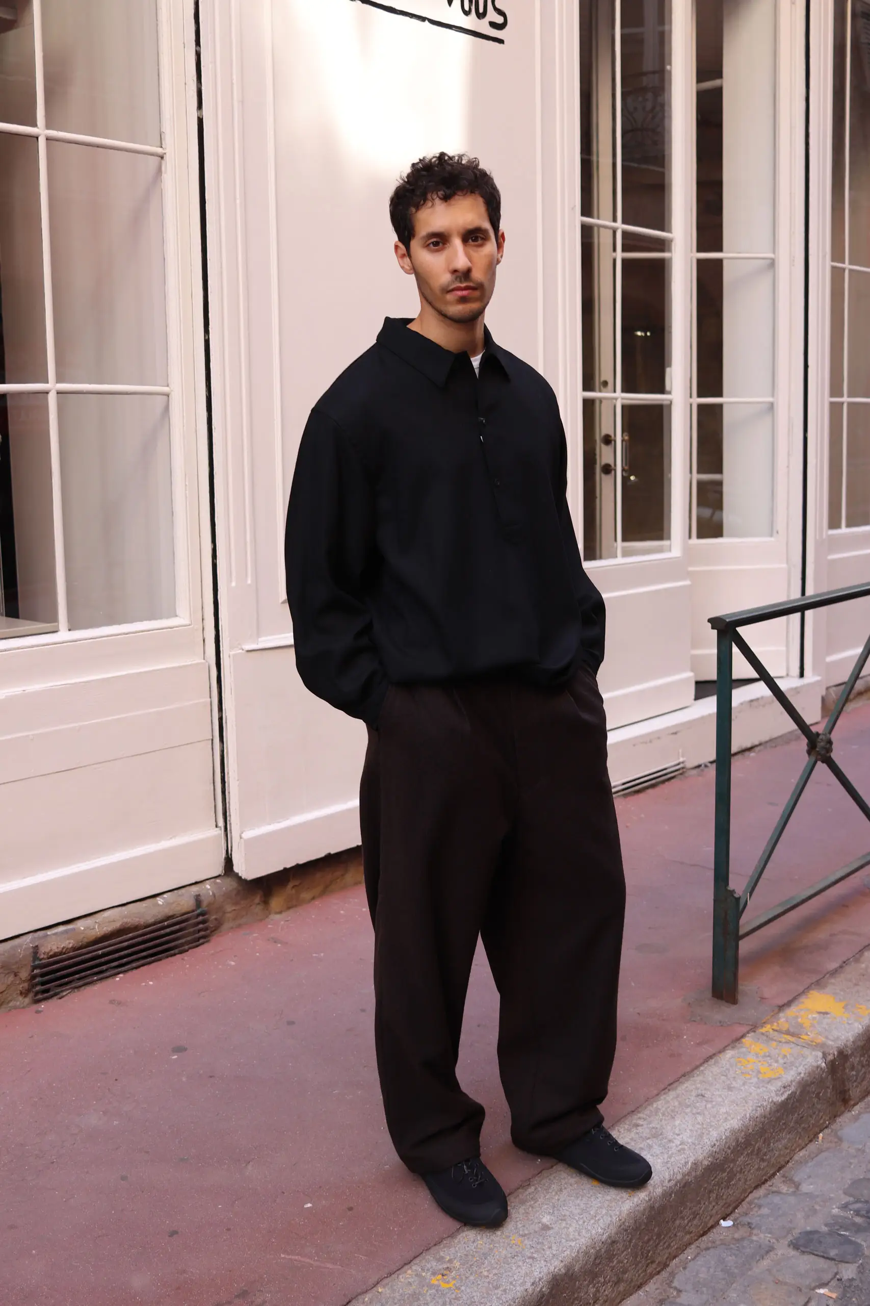 Still By Hand - W/N wide pants PT08263OS - DARK BROWN