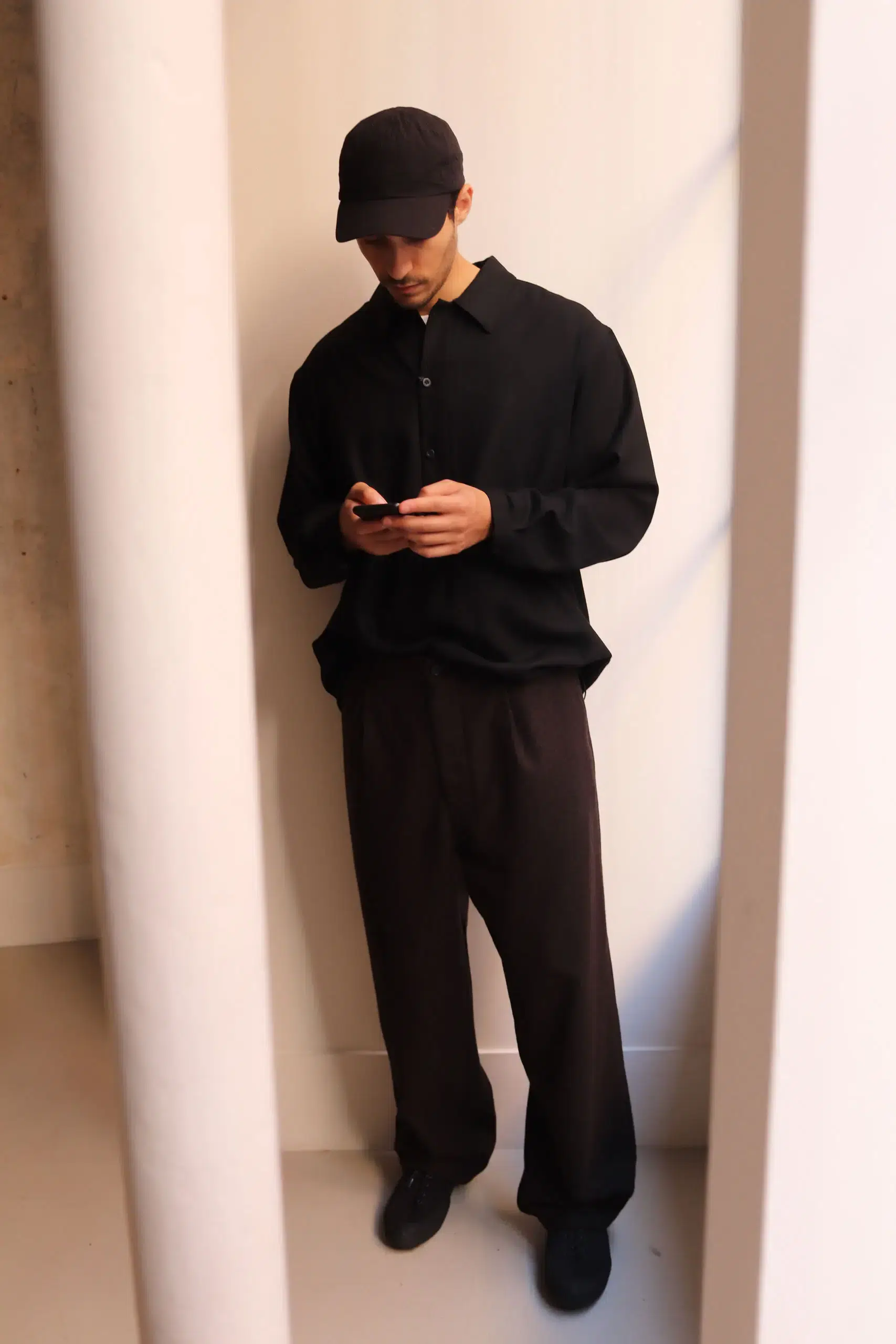 Still By Hand - W/N wide pants PT08263OS - DARK BROWN