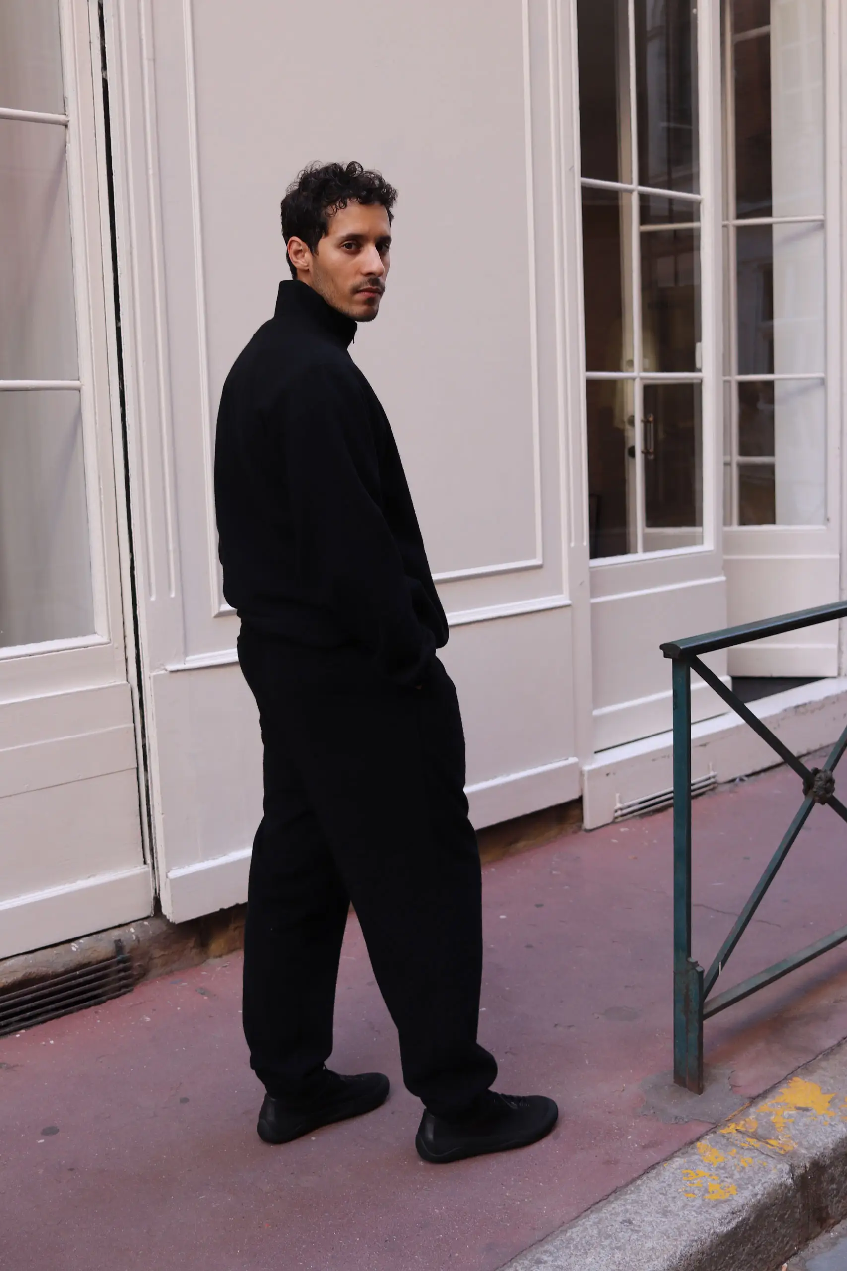 Still By Hand - Cashmere mixed easy pants PT04263OS - BLACK