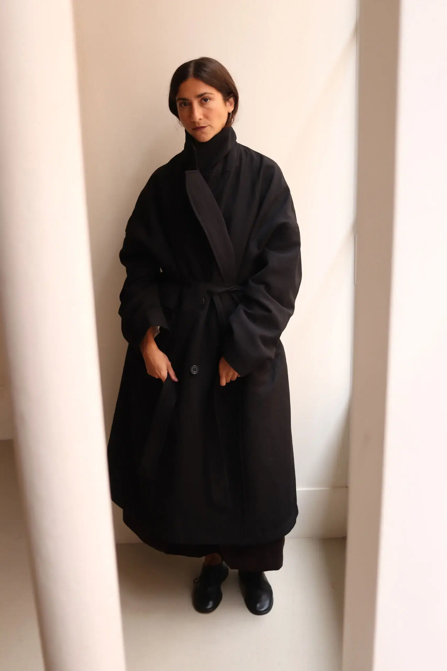 Casey Casey - MOON COAT 27HM253 - BLACK