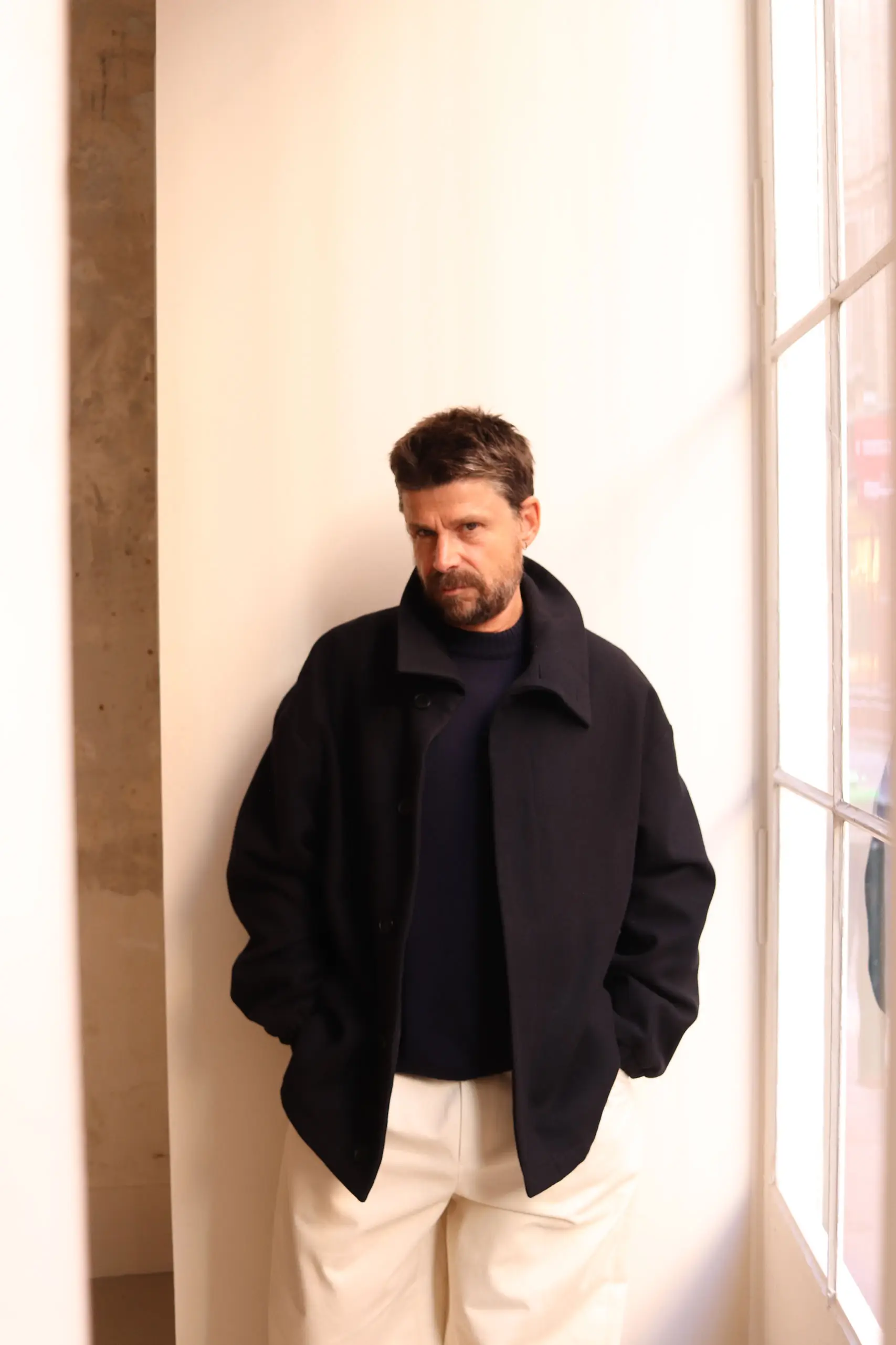 De Dam Foundation - Wool Gabardine Short Coat 26FW-SC-W0-01 - Navy