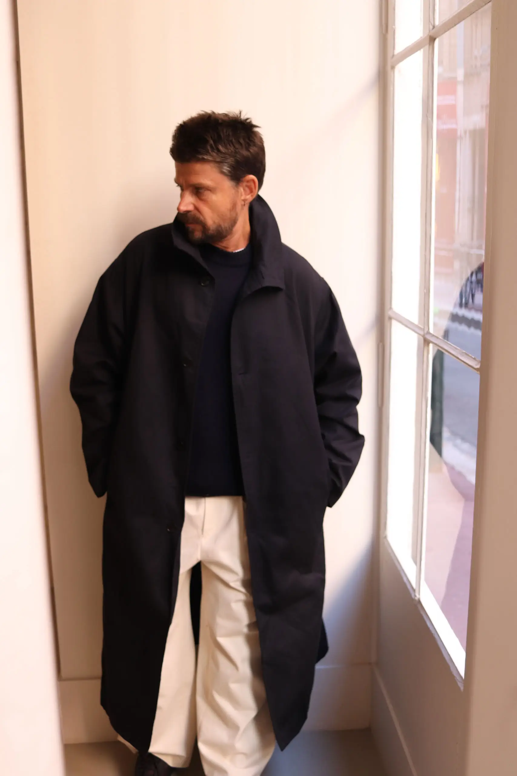 De Dam Foundation - Cotton Waxed Trench Coat 26FW-TC-C0-02 - Navy