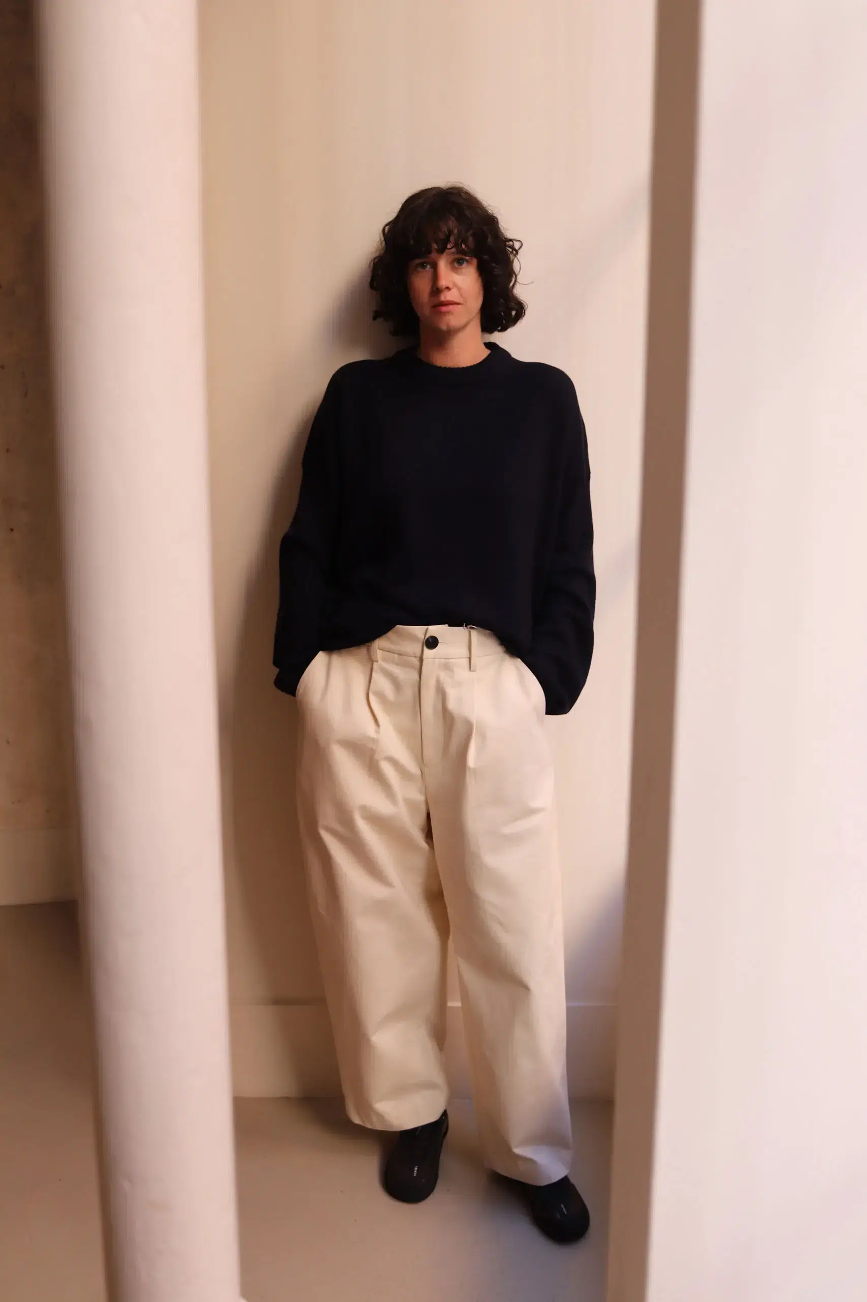 De Dam Foundation - Peached Cotton Trousers 26FW-TR-C0-02- White