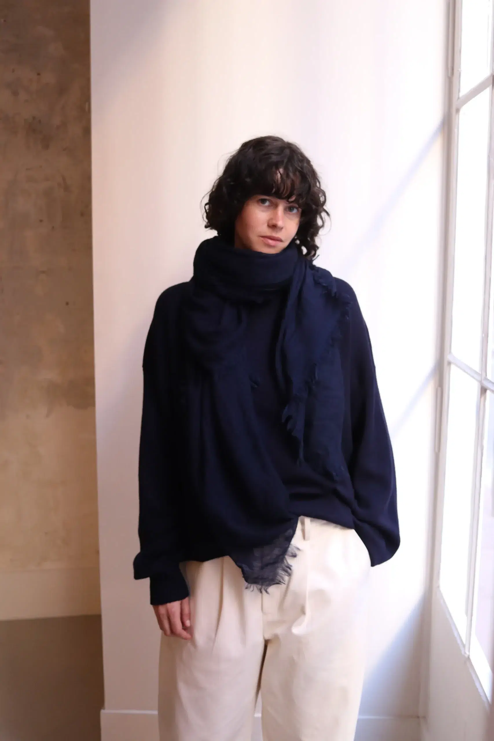 Pin 1876 - PLAIN SHAWL 5928/508 - 0003 Navy