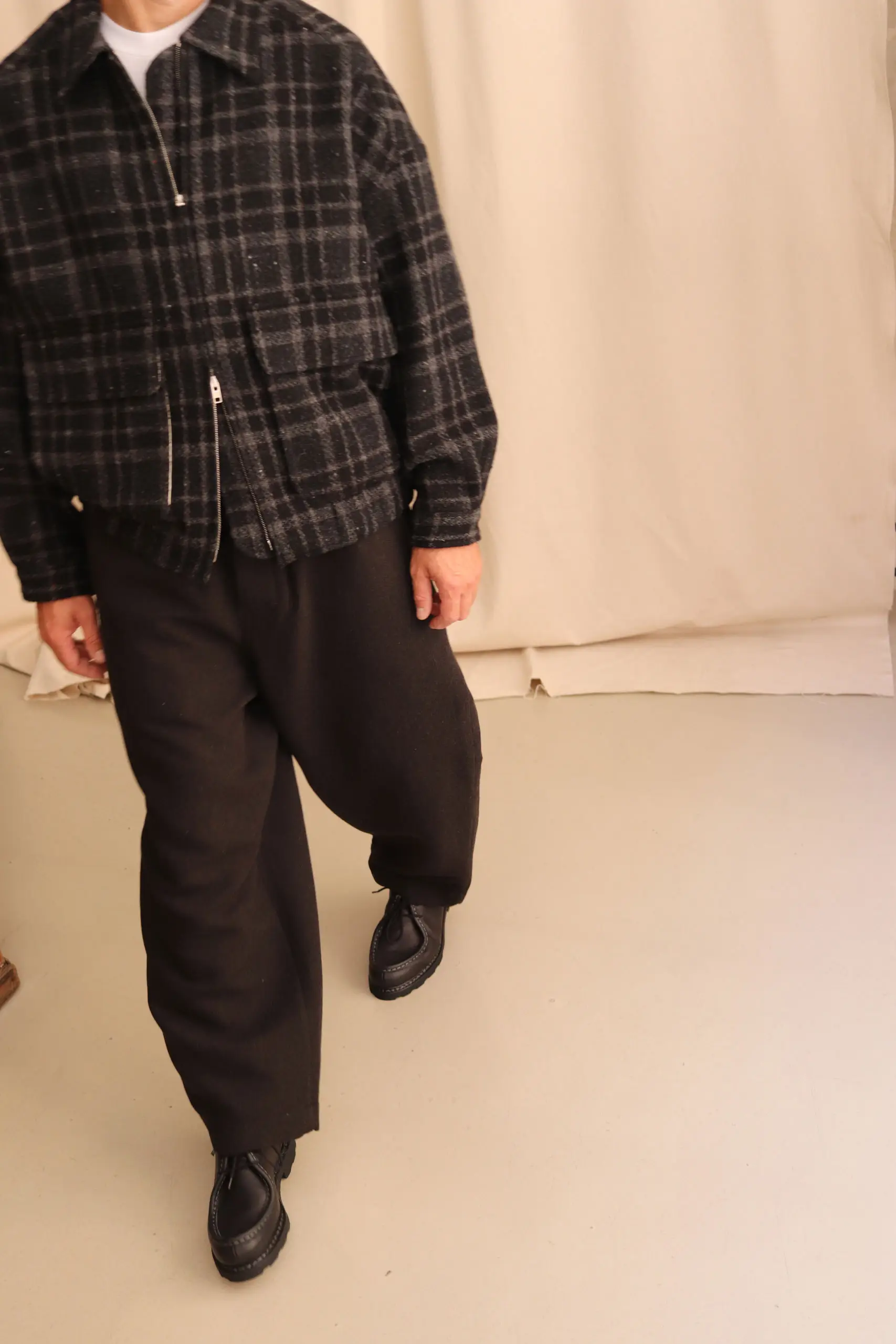 Evan Kinori - Zip Jacket Two - Black/Grey