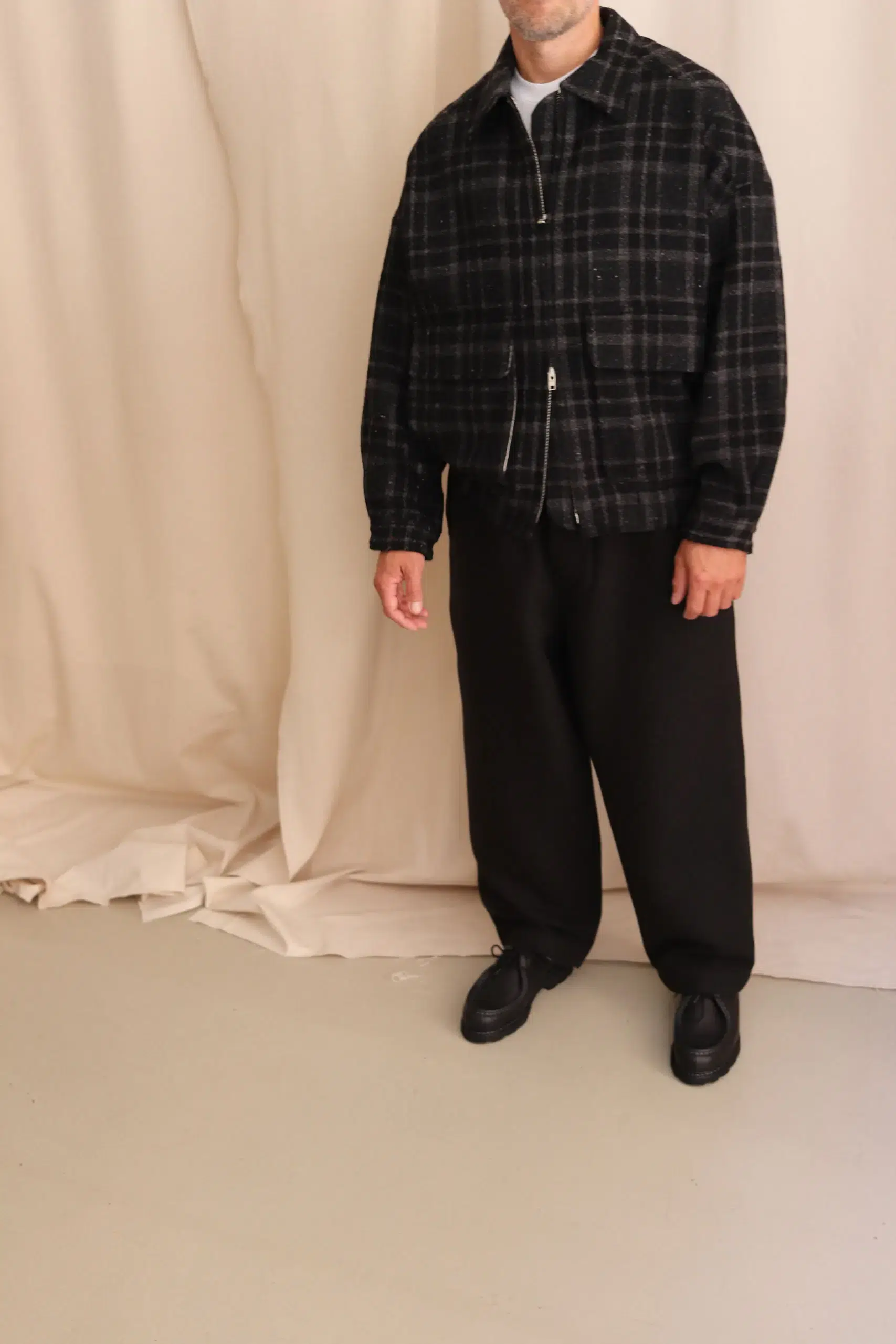 Evan Kinori - Zip Jacket Two - Black/Grey