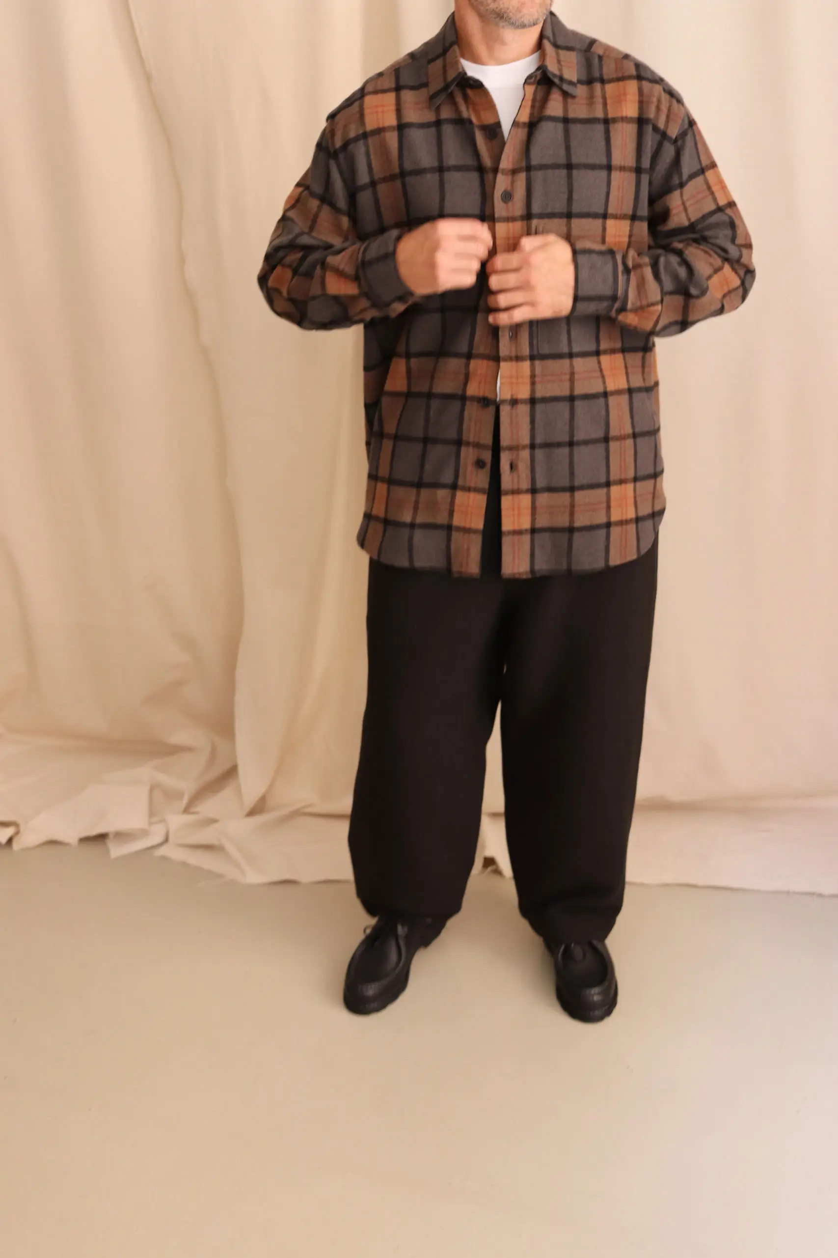 Evan Kinori - Big Shirt Two - Black/Grey/Beige