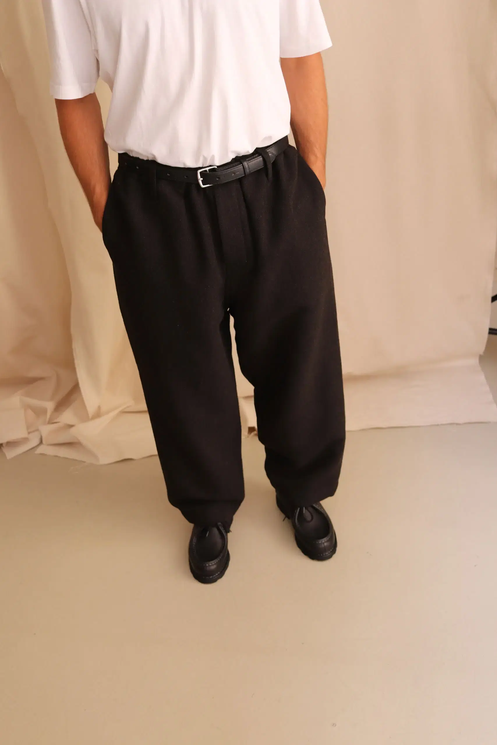 Evan Kinori - Elastic Pant - Black/Brown