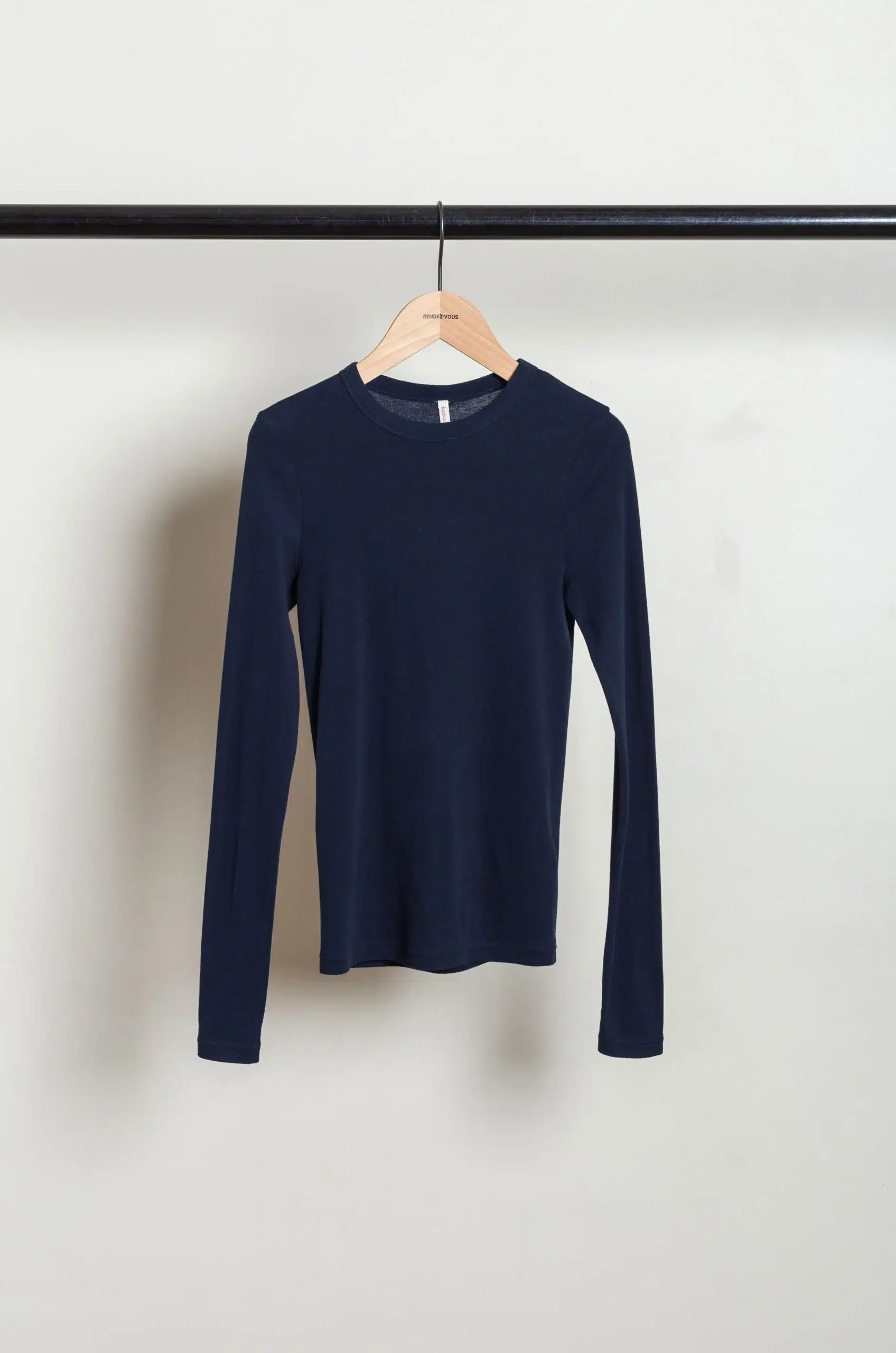 BABACO - Cotton/Silk Basic Long Sleeve T-shirt BA01-CR36 - Navy
