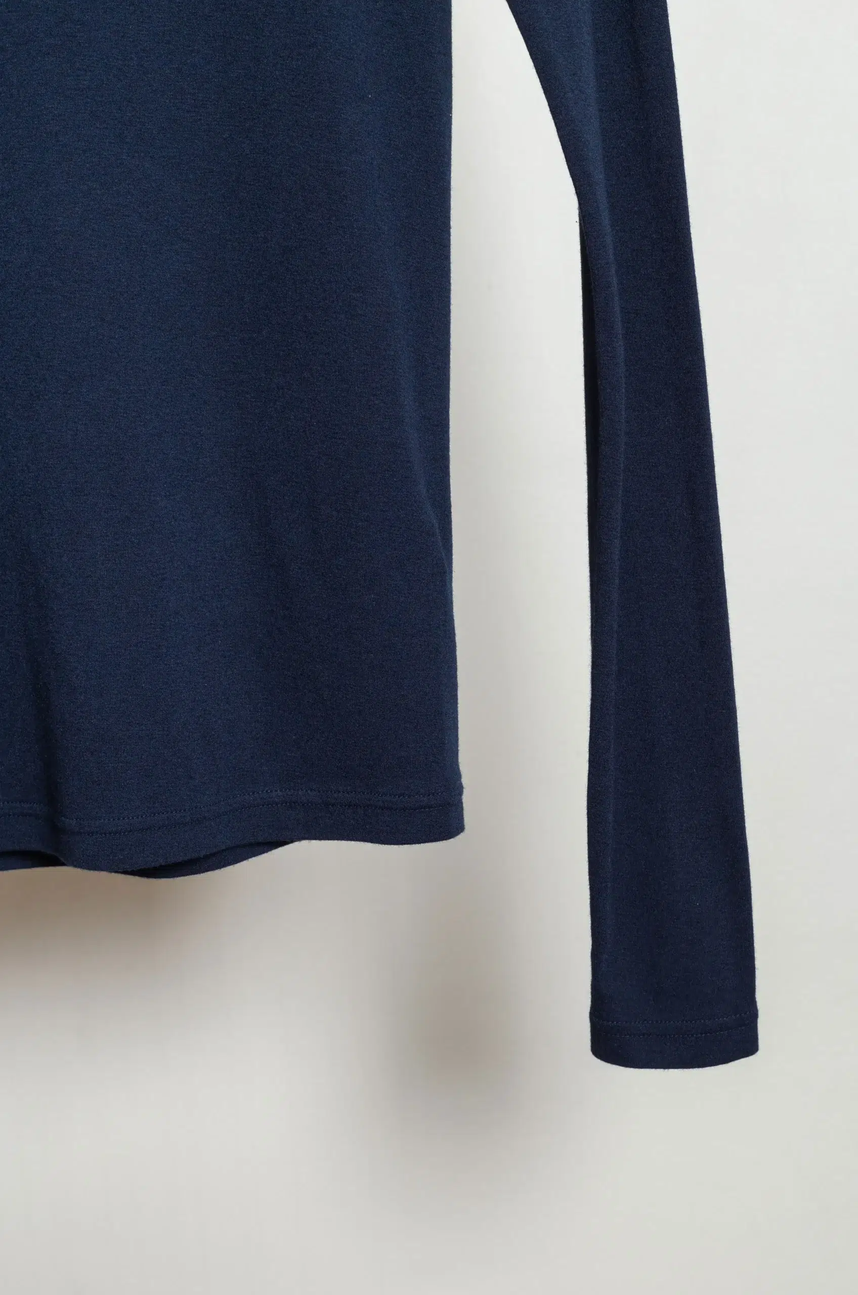 BABACO - Cotton/Silk Basic Long Sleeve T-shirt BA01-CR36 - Navy