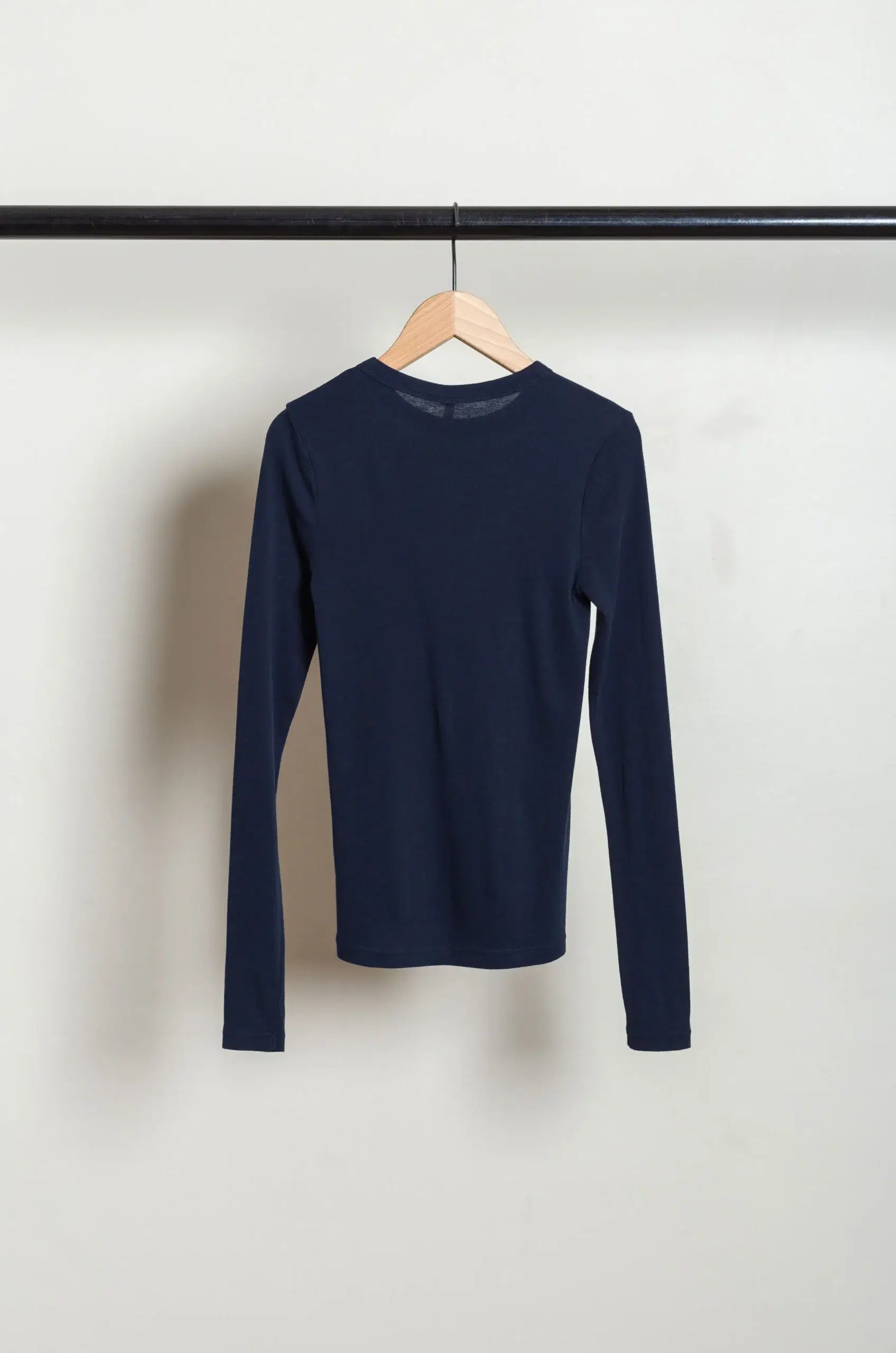 BABACO - Cotton/Silk Basic Long Sleeve T-shirt BA01-CR36 - Navy