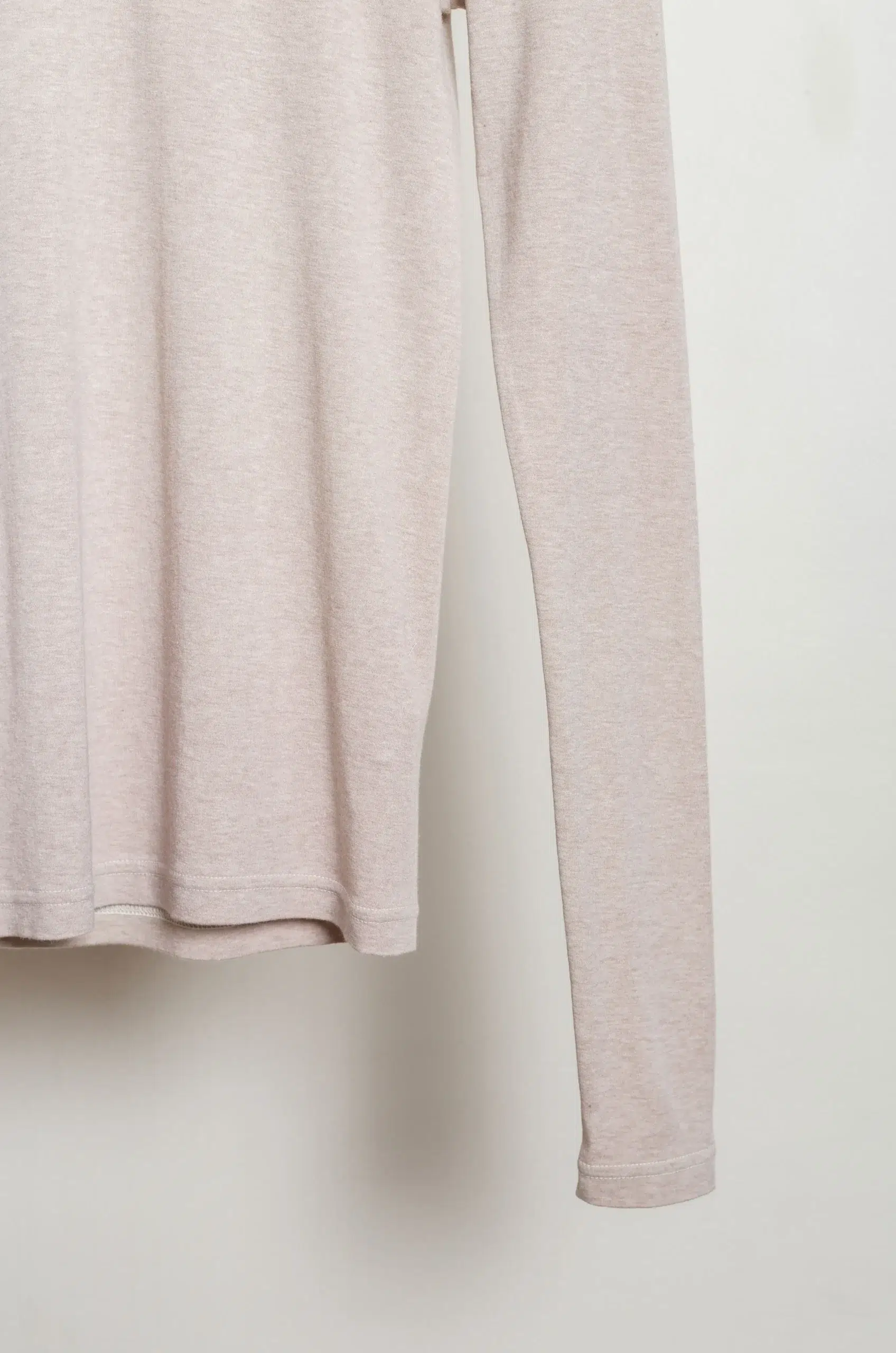 BABACO - Cotton/Silk Basic Long Sleeve T-shirt BA01-CR36 - Stone Beige