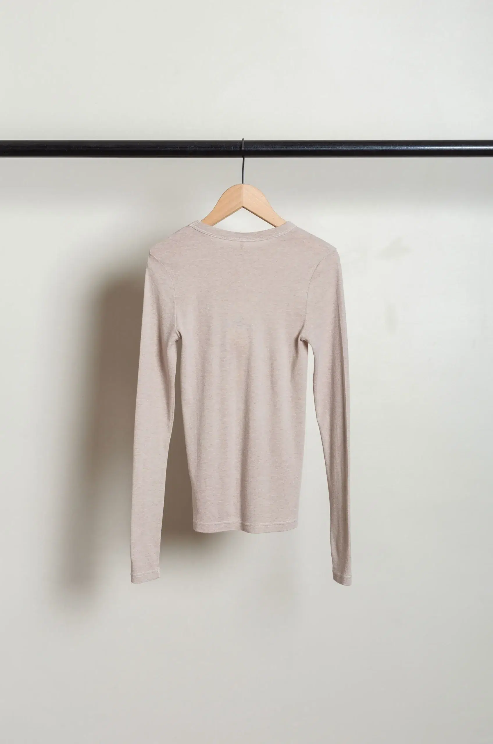 BABACO - Cotton/Silk Basic Long Sleeve T-shirt BA01-CR36 - Stone Beige