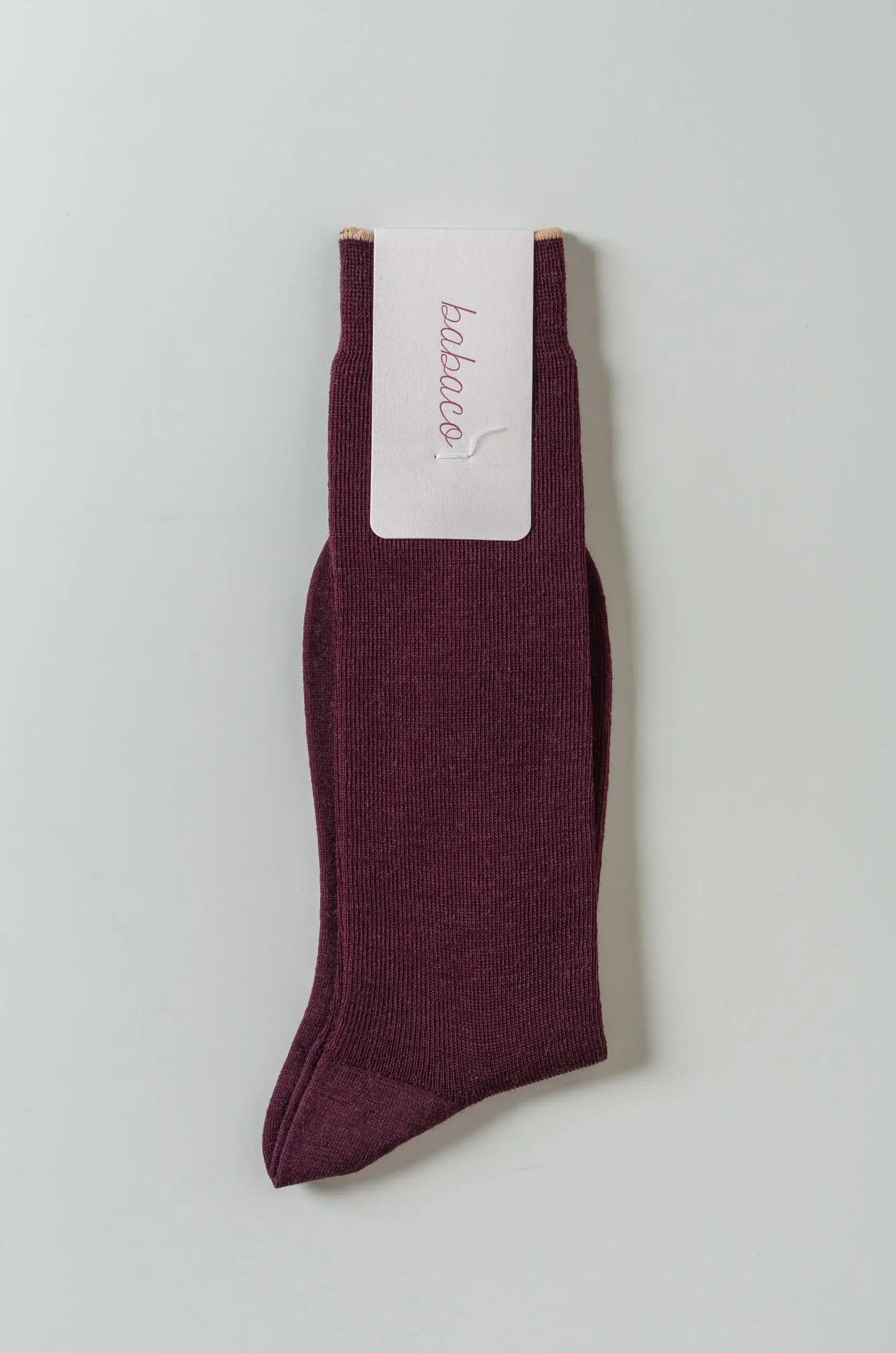 BABACO - Wool Fine Ribbed Socks BA02-B60W - Burgundy