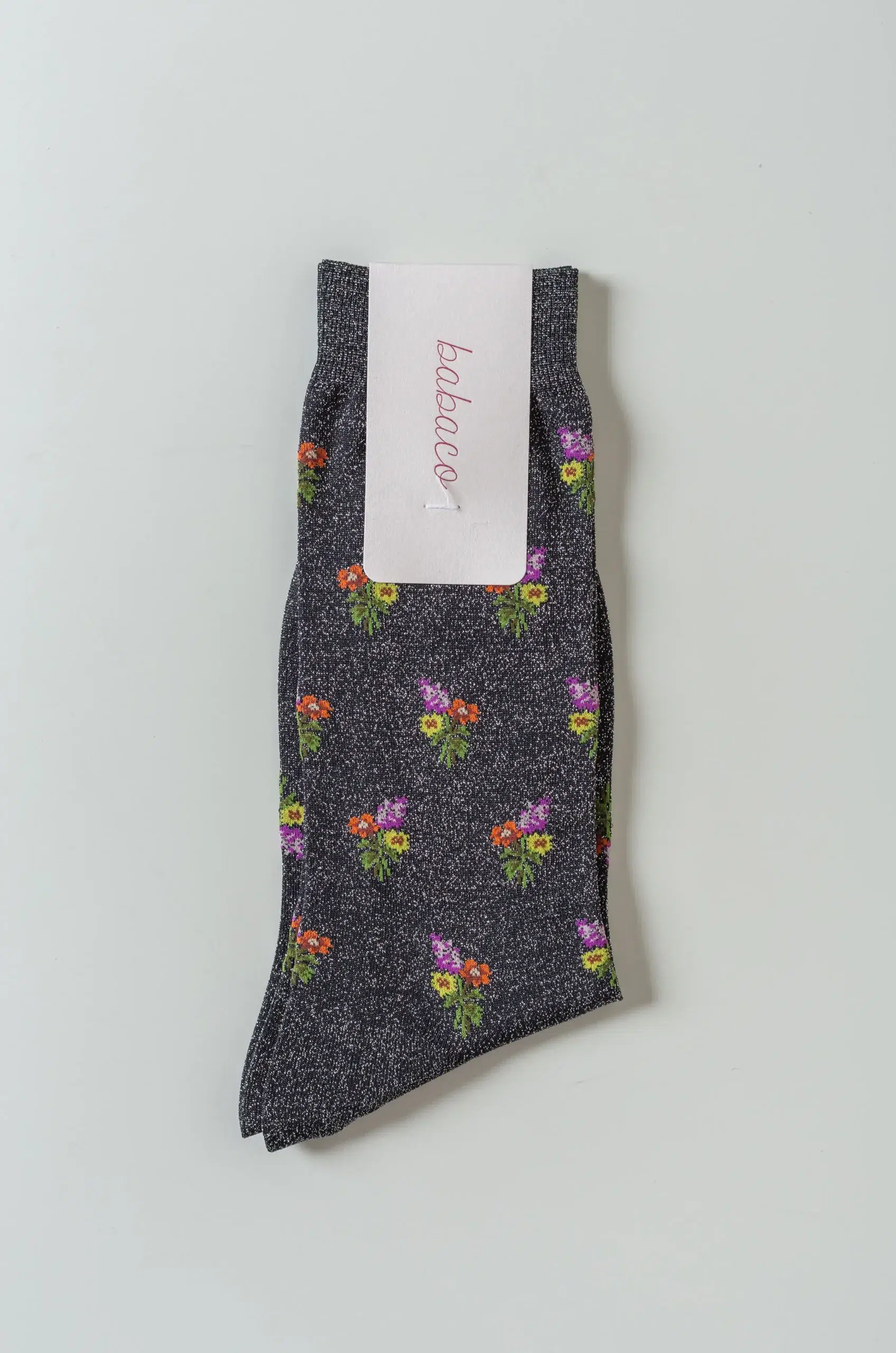 BABACO - Small Bouquet Lurex Socks BA02-BN79LX - Black