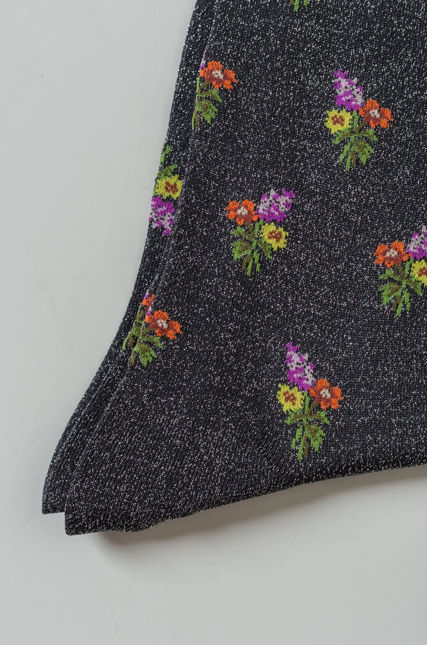 BABACO - Small Bouquet Lurex Socks BA02-BN79LX - Black