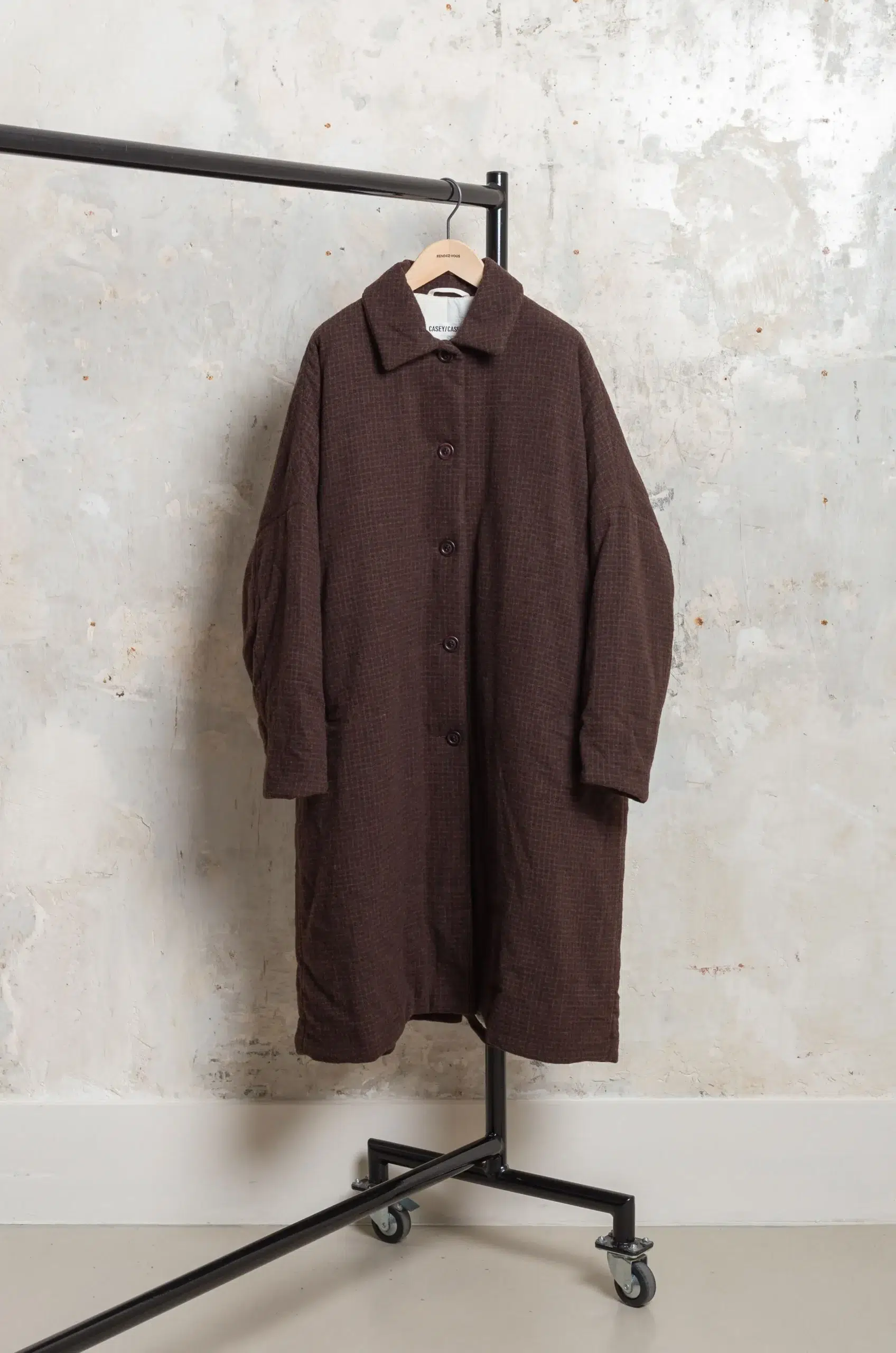 Casey Casey - BIG BLOBBY COAT 27FM237 - BROWN CHECK