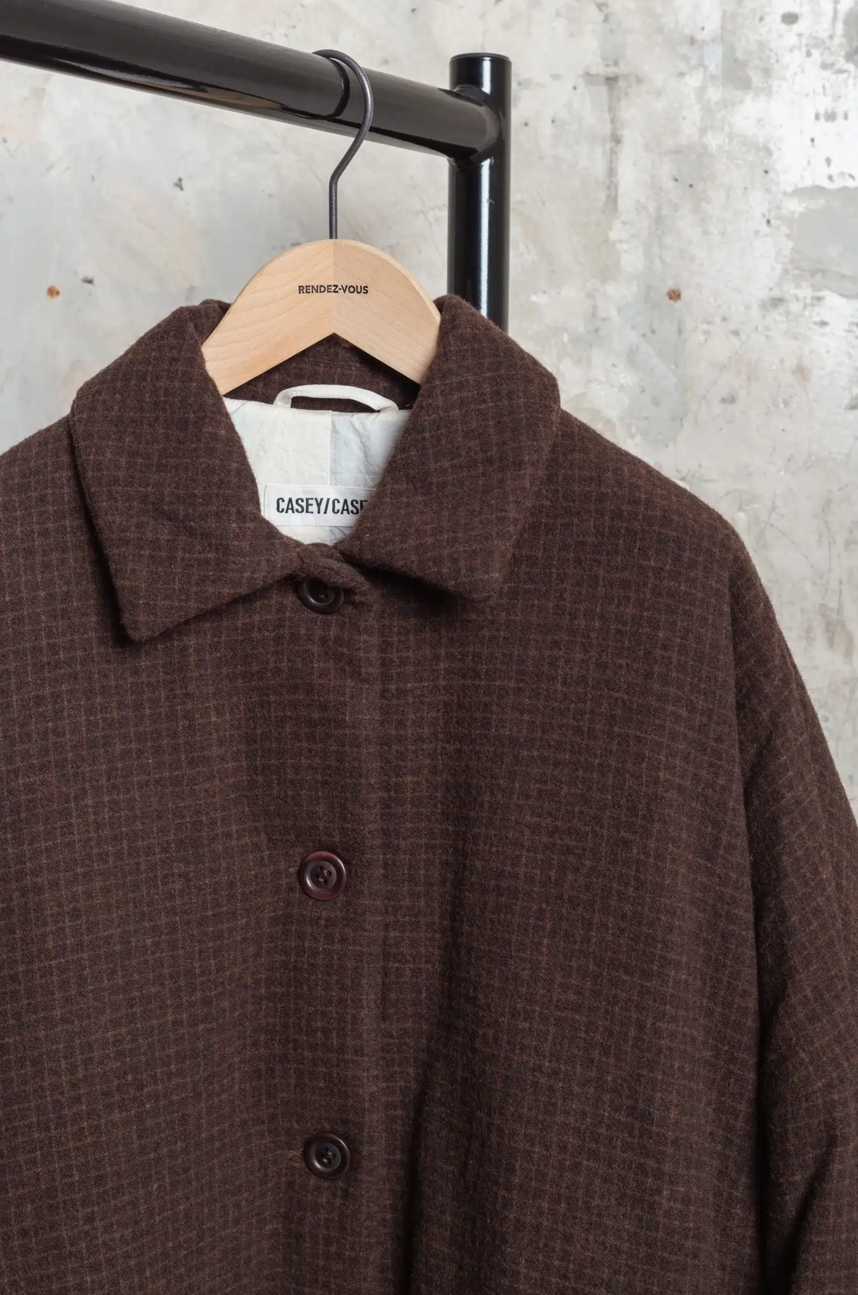 Casey Casey - BIG BLOBBY COAT 27FM237 - BROWN CHECK