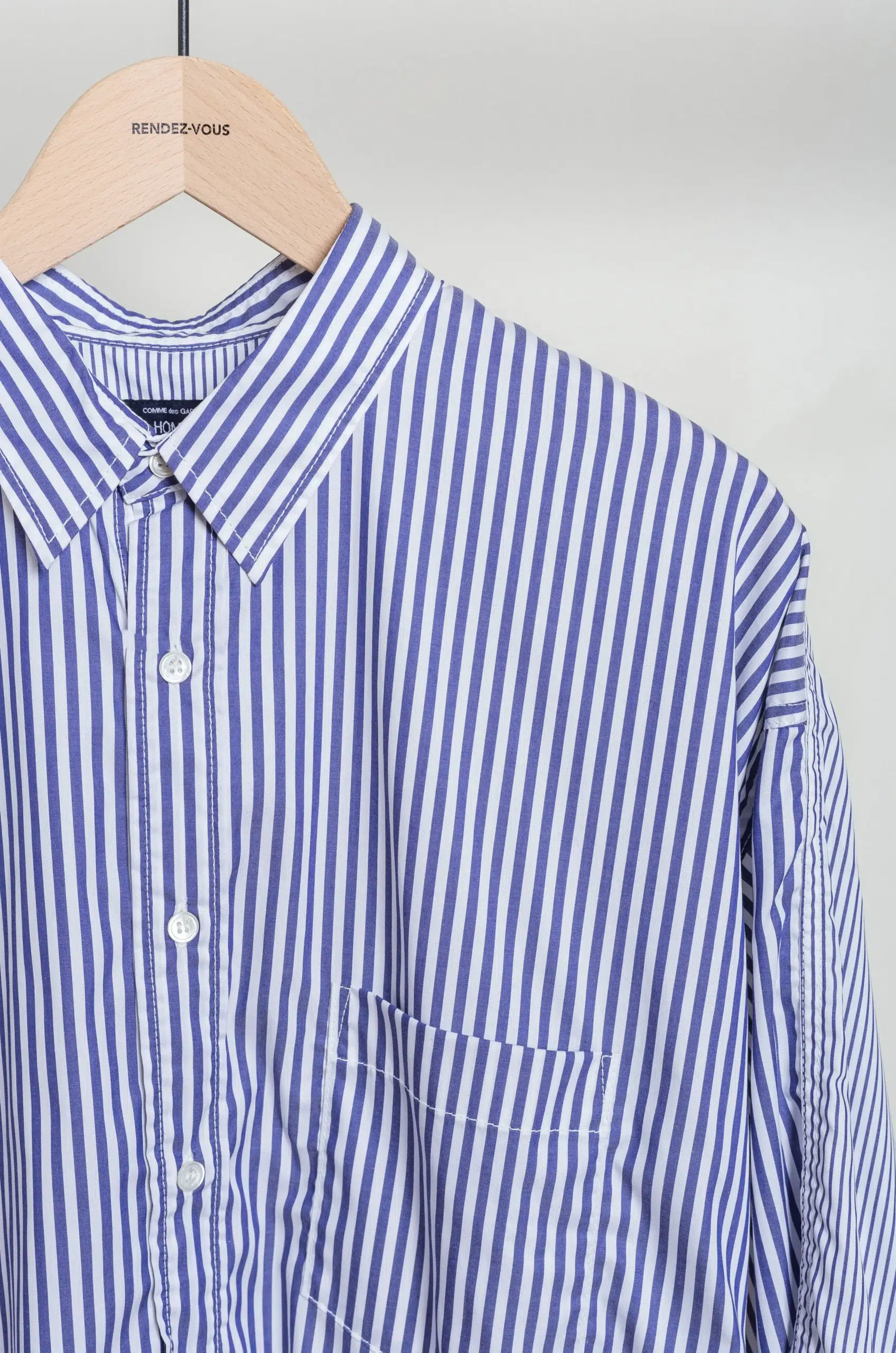 Comme Des Garçons Homme - MEN'S SHIRT HR-B004-051 - NVY/WHT X NVY