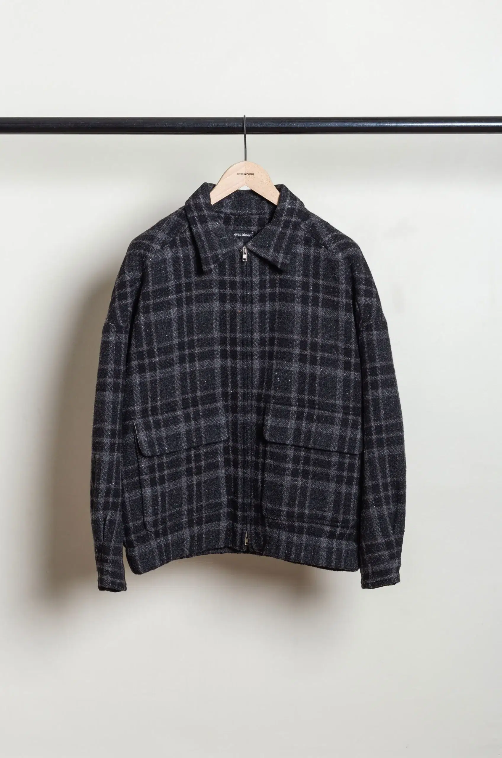 Evan Kinori - Zip Jacket Two - Black/Grey