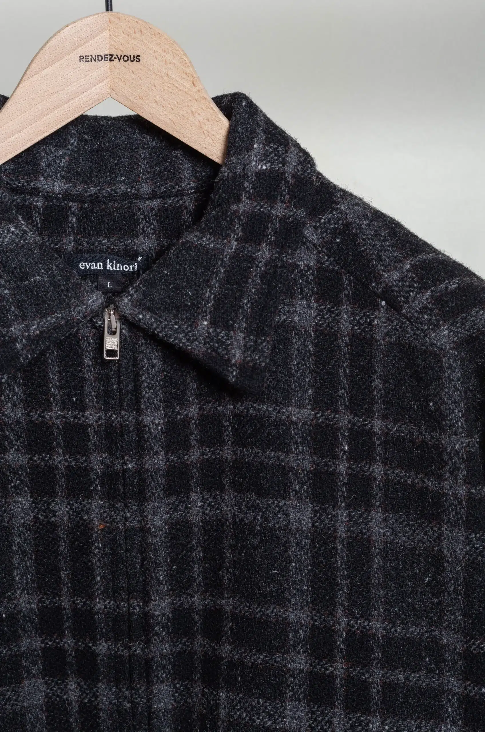 Evan Kinori - Zip Jacket Two - Black/Grey