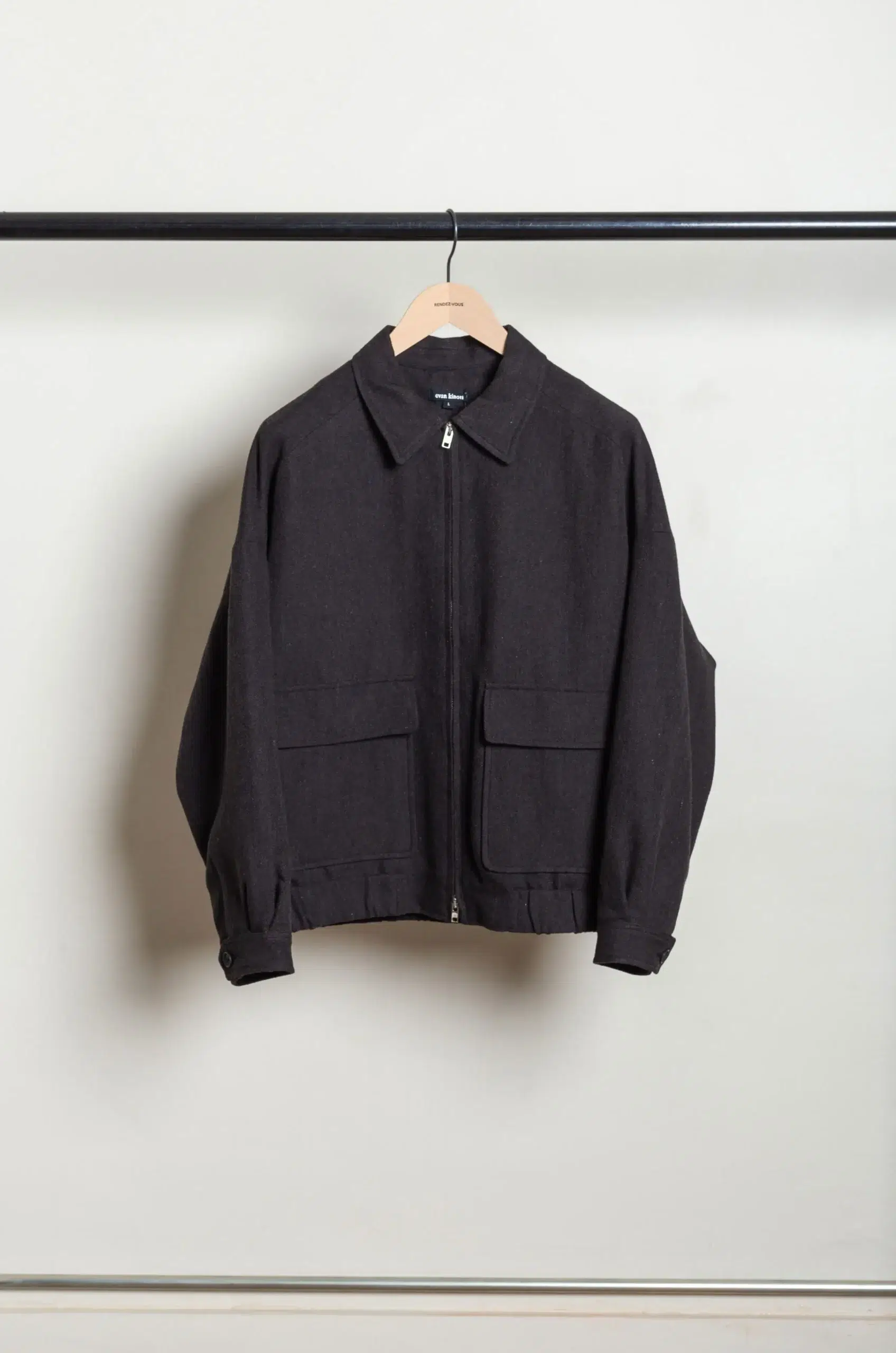 Evan Kinori - Zip Jacket Two - Black/Brown