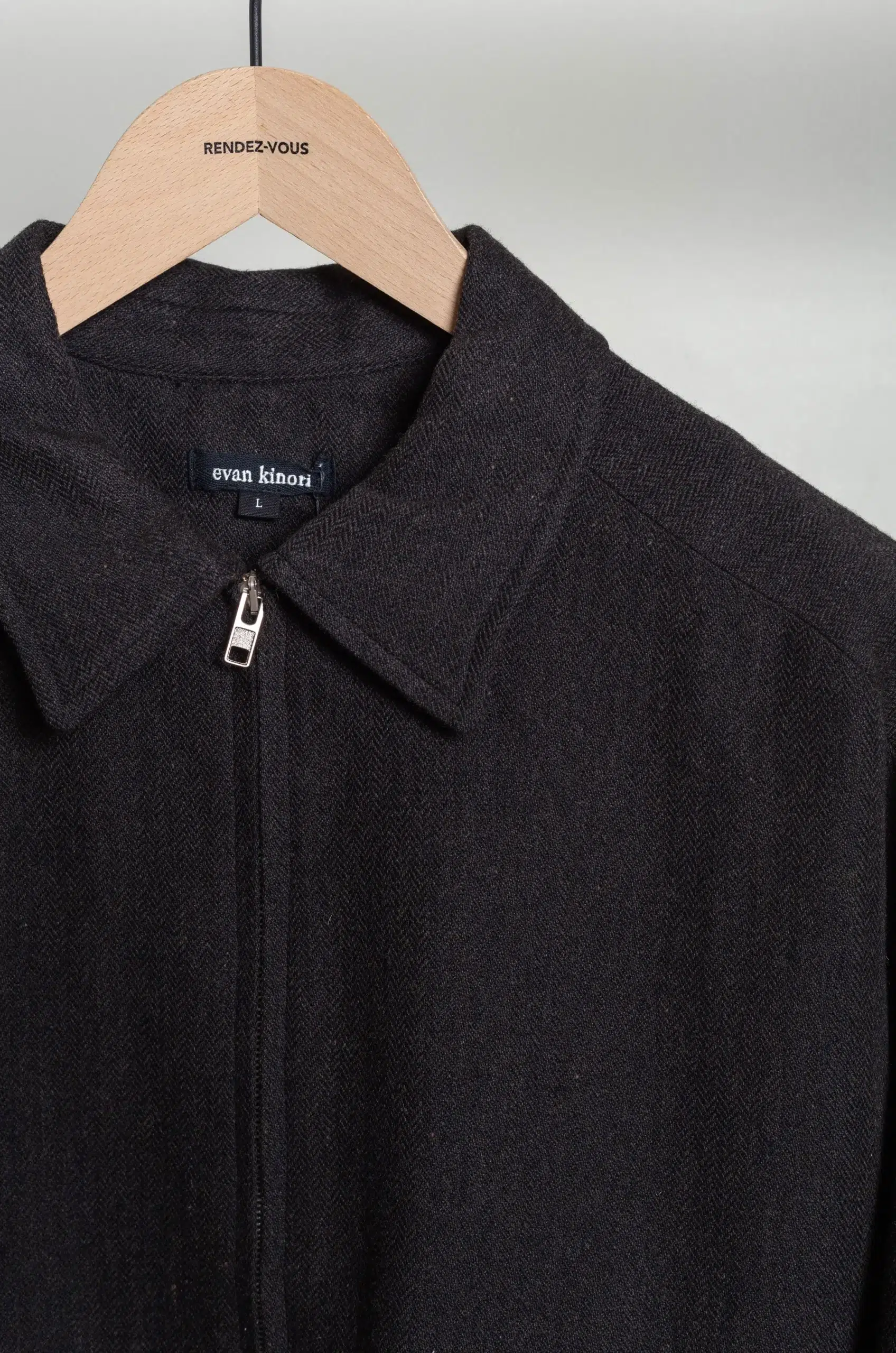 Evan Kinori - Zip Jacket Two - Black/Brown