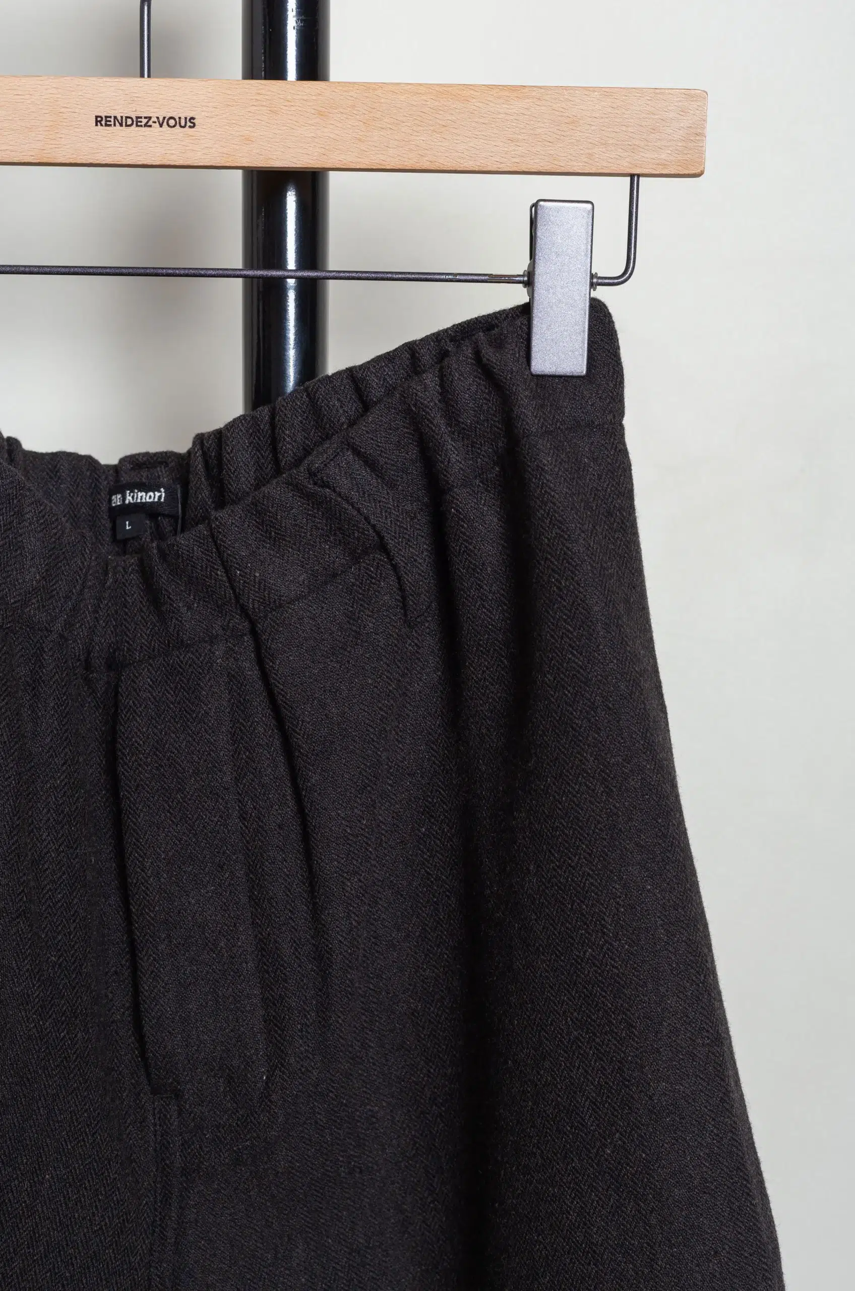 Evan Kinori - Elastic Pant - Black/Brown