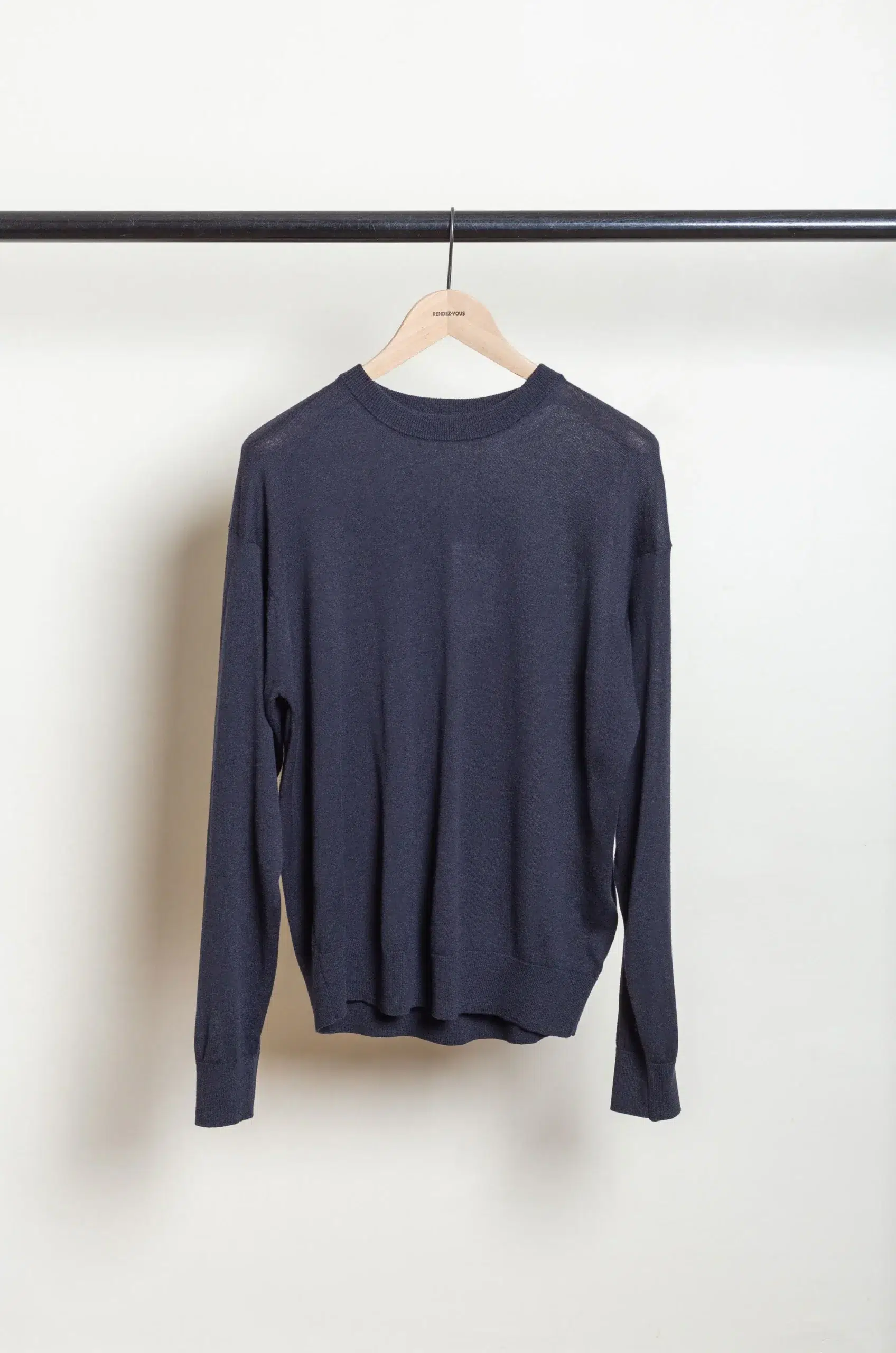 Roberto Collina - Knit LS Crewneck Sweater Comfort Fit - Navy