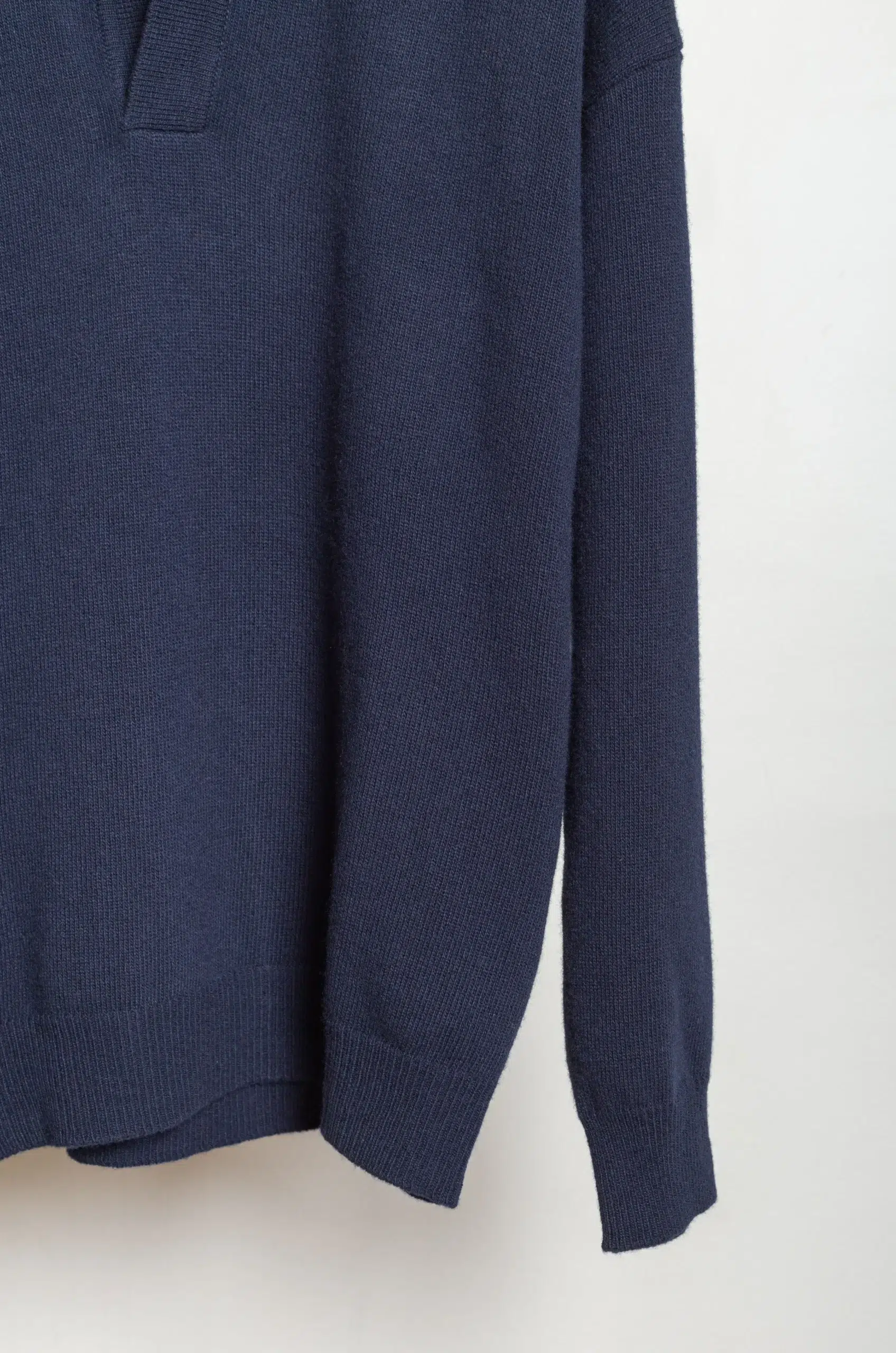 Roberto Collina - Knit LS Skipper Polo Neck Sweater - Navy