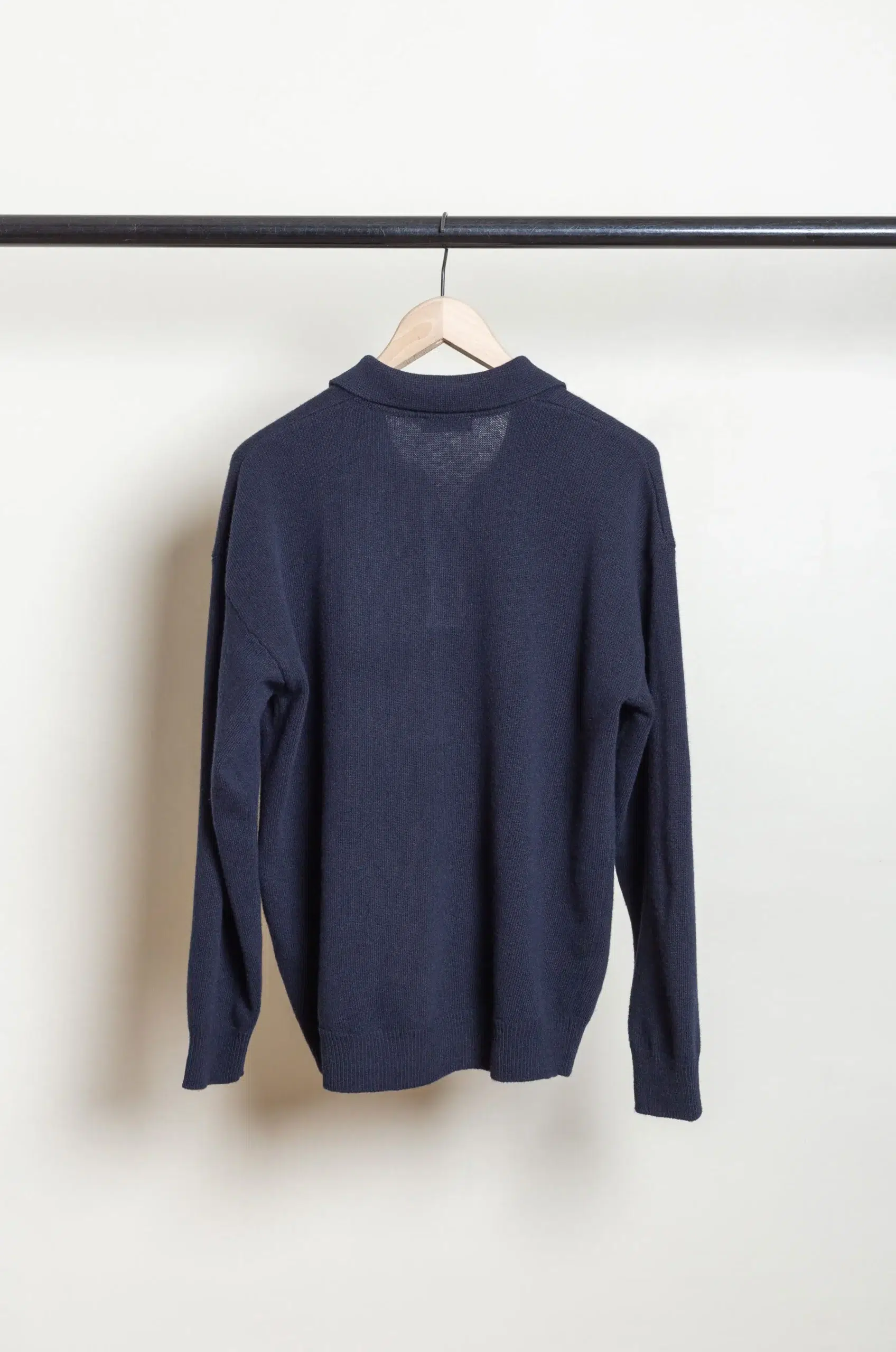 Roberto Collina - Knit LS Skipper Polo Neck Sweater - Navy