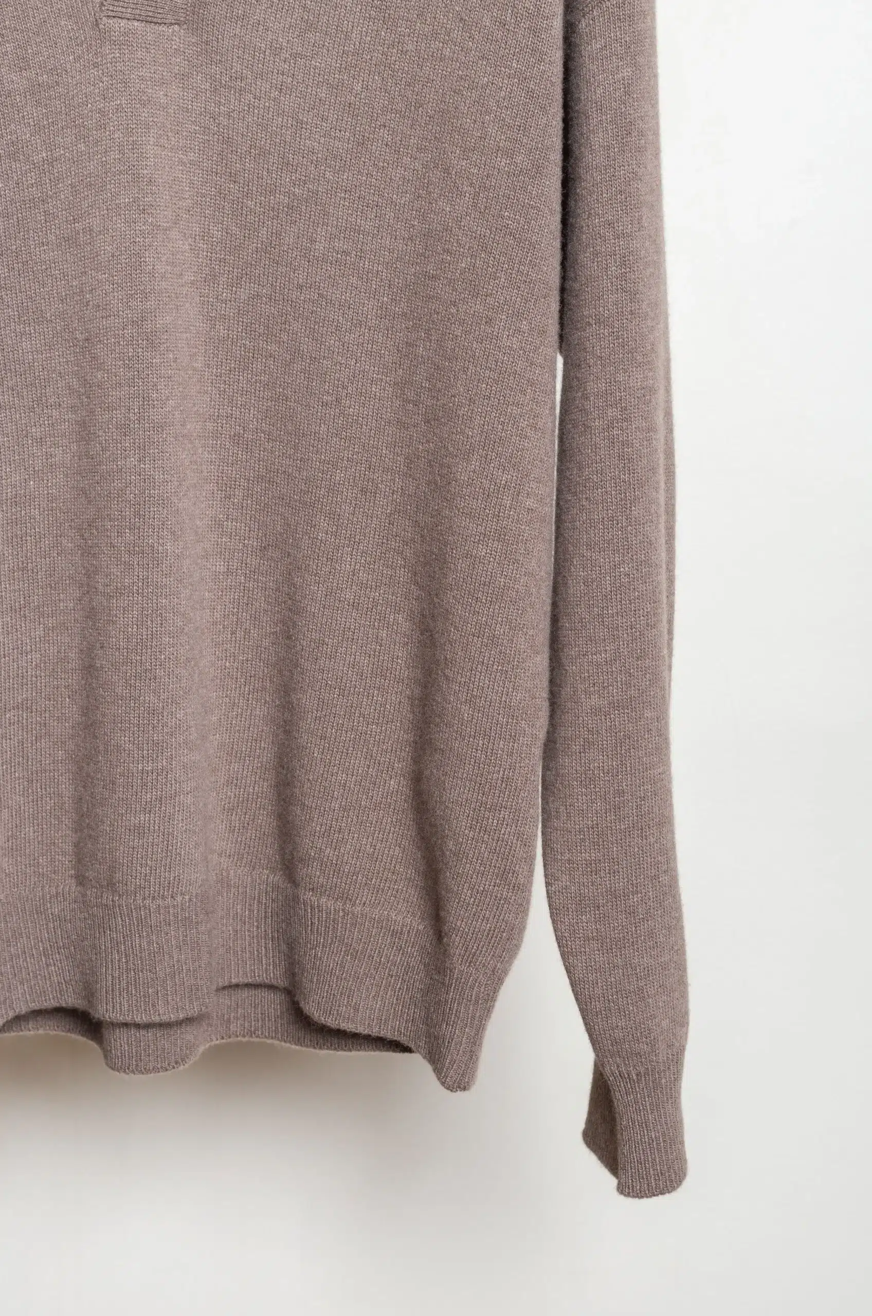 Roberto Collina - Knit LS Skipper Polo Neck Sweater - Tortora
