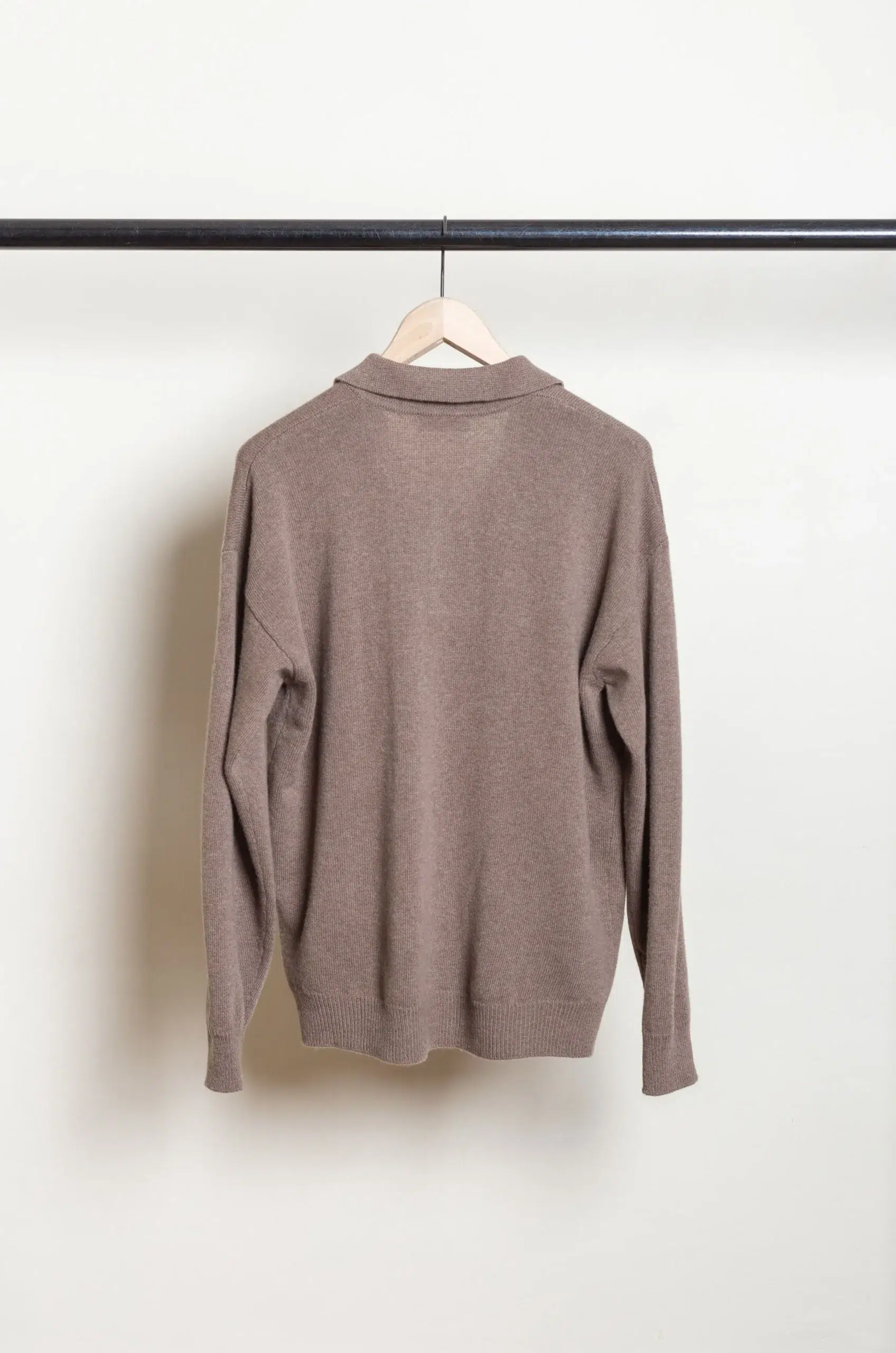 Roberto Collina - Knit LS Skipper Polo Neck Sweater - Tortora