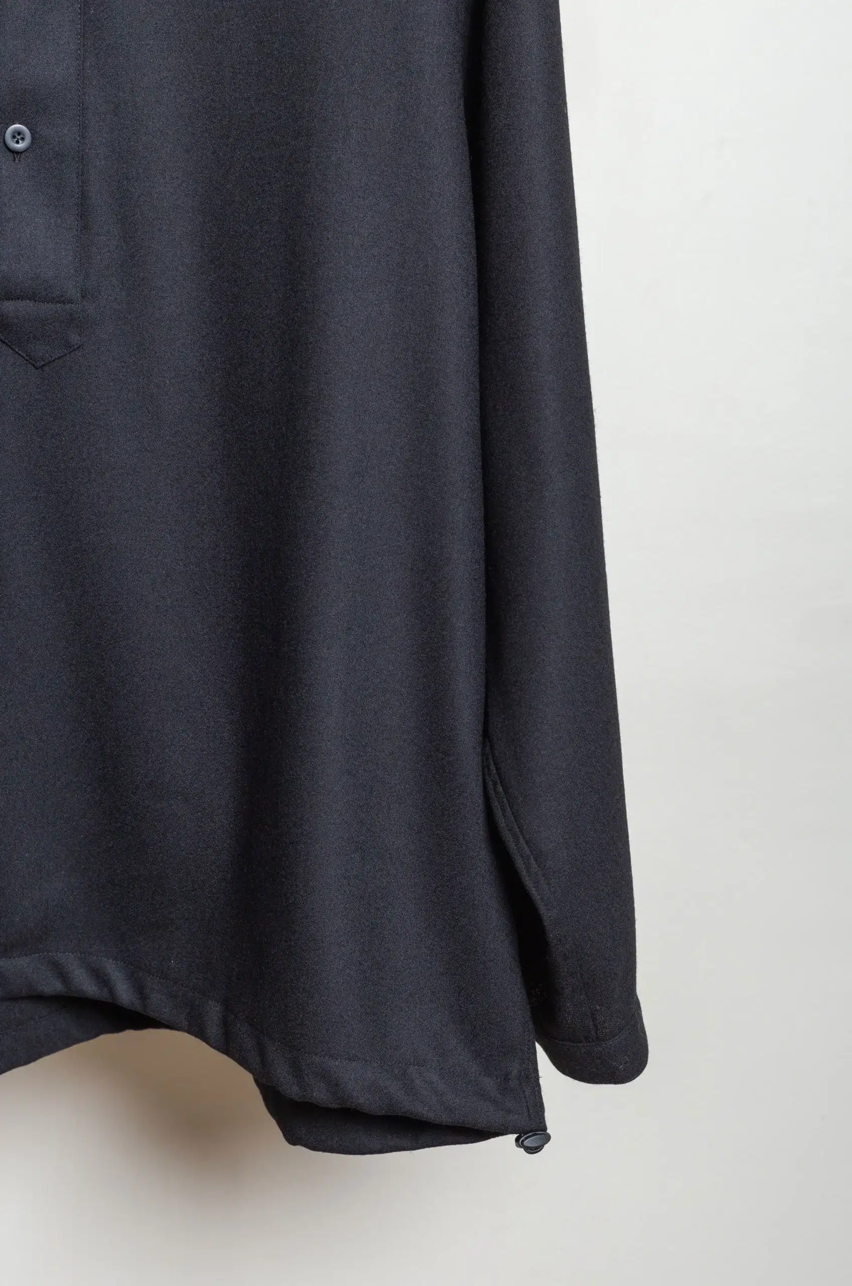 Still By Hand - Wool shirt anorak SH06263OS - BLACK