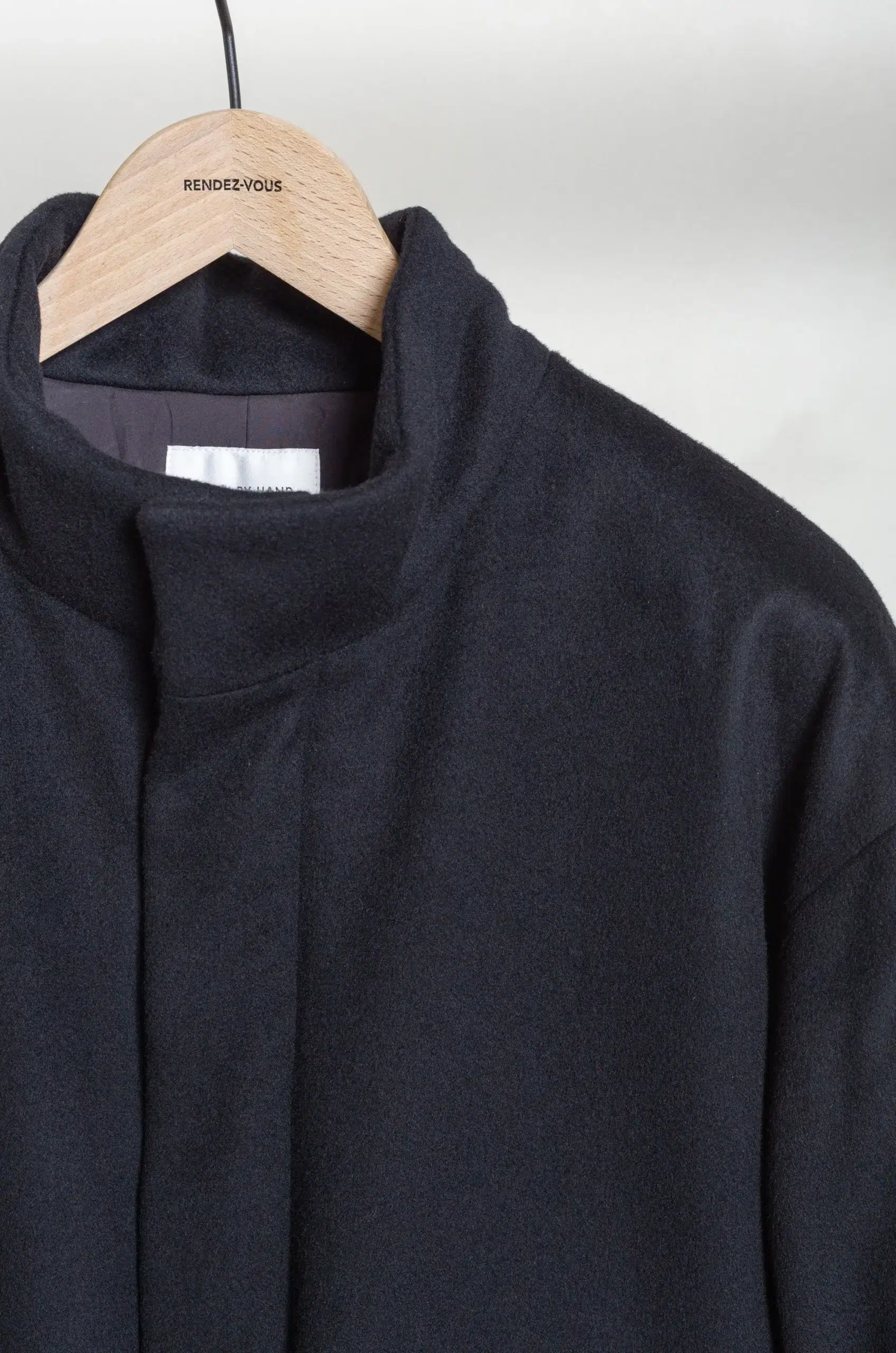 Still By Hand - Padded wool blouson BL05263OS - BLACK