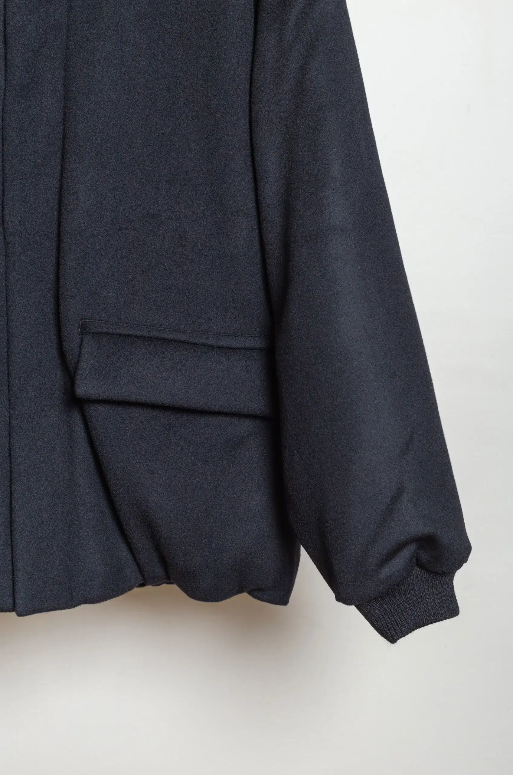 Still By Hand - Padded wool blouson BL05263OS - BLACK