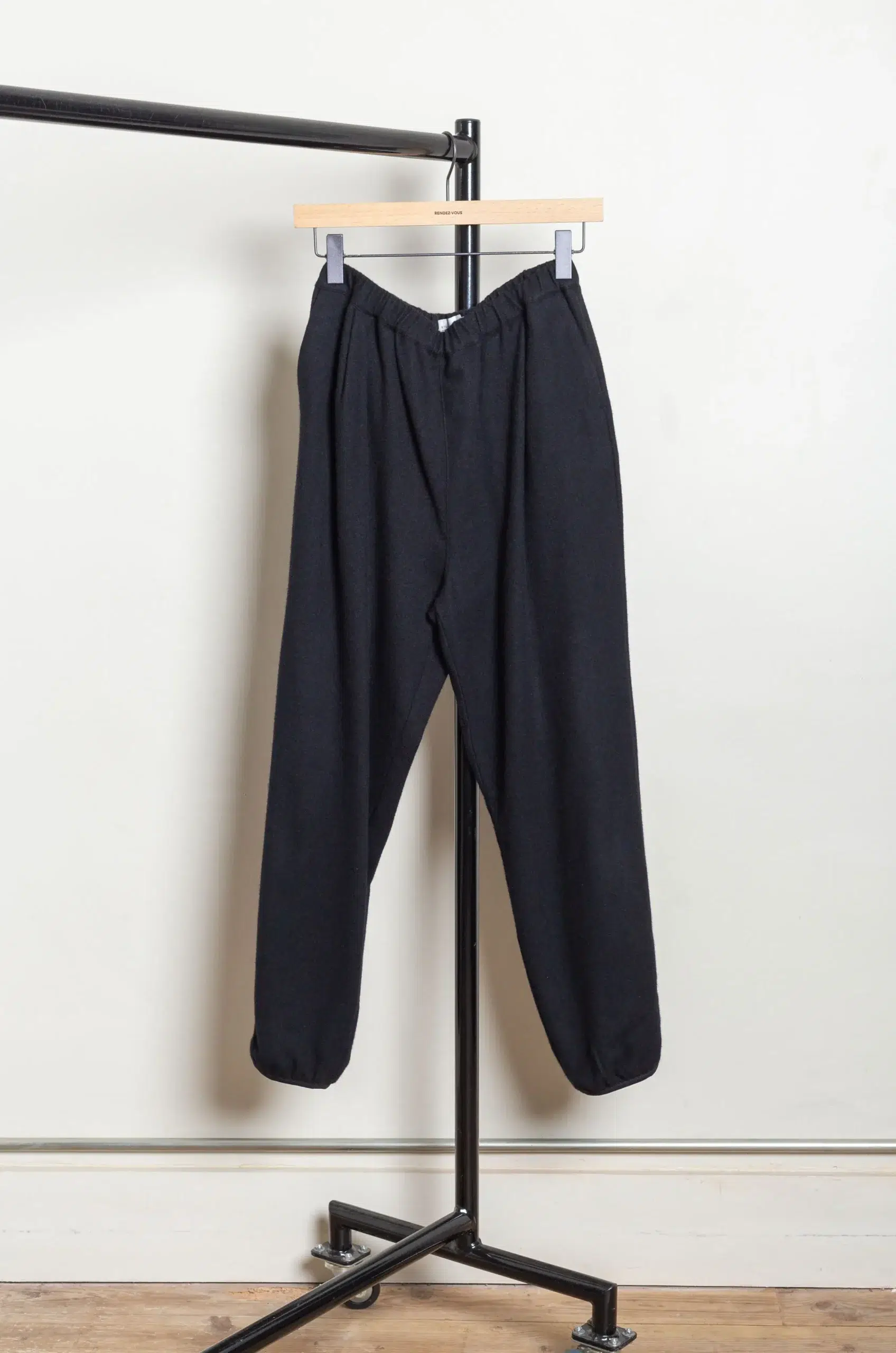 Still By Hand - Cashmere mixed easy pants PT04263OS - BLACK