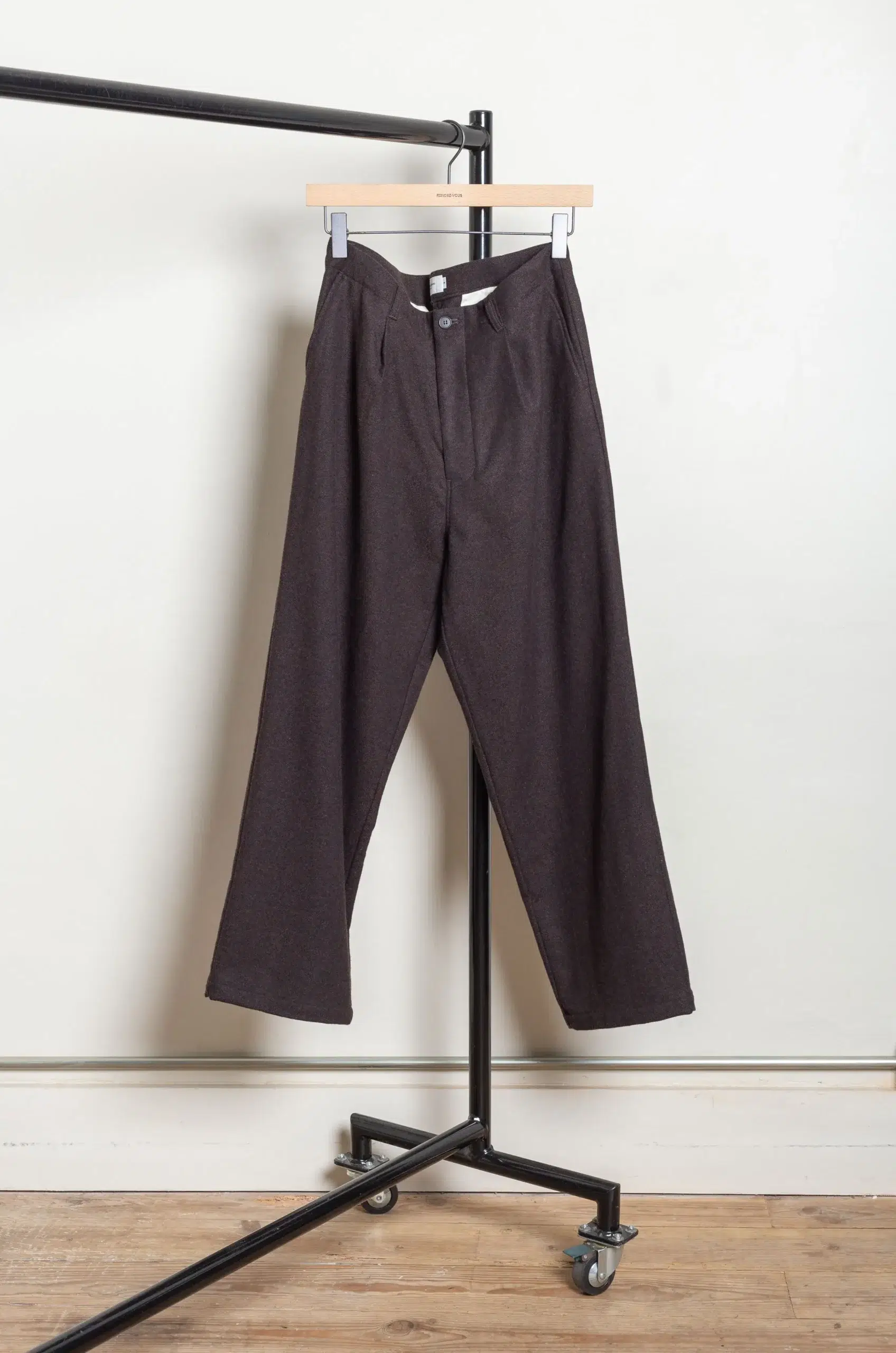 Still By Hand - W/N wide pants PT08263OS - DARK BROWN
