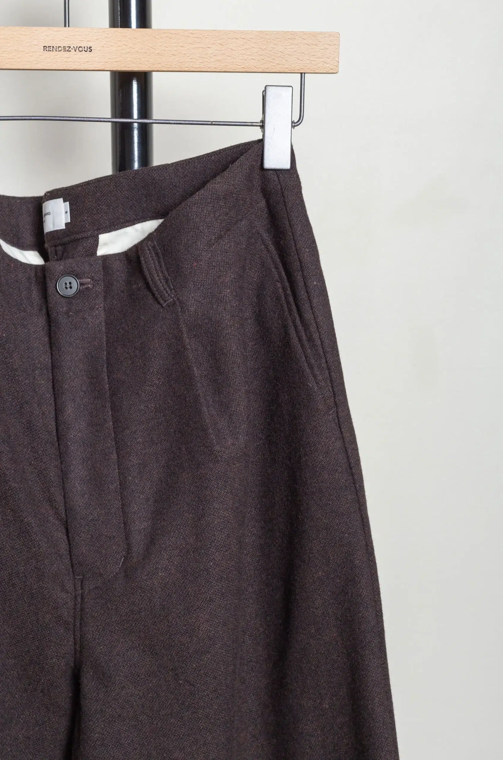 Still By Hand - W/N wide pants PT08263OS - DARK BROWN