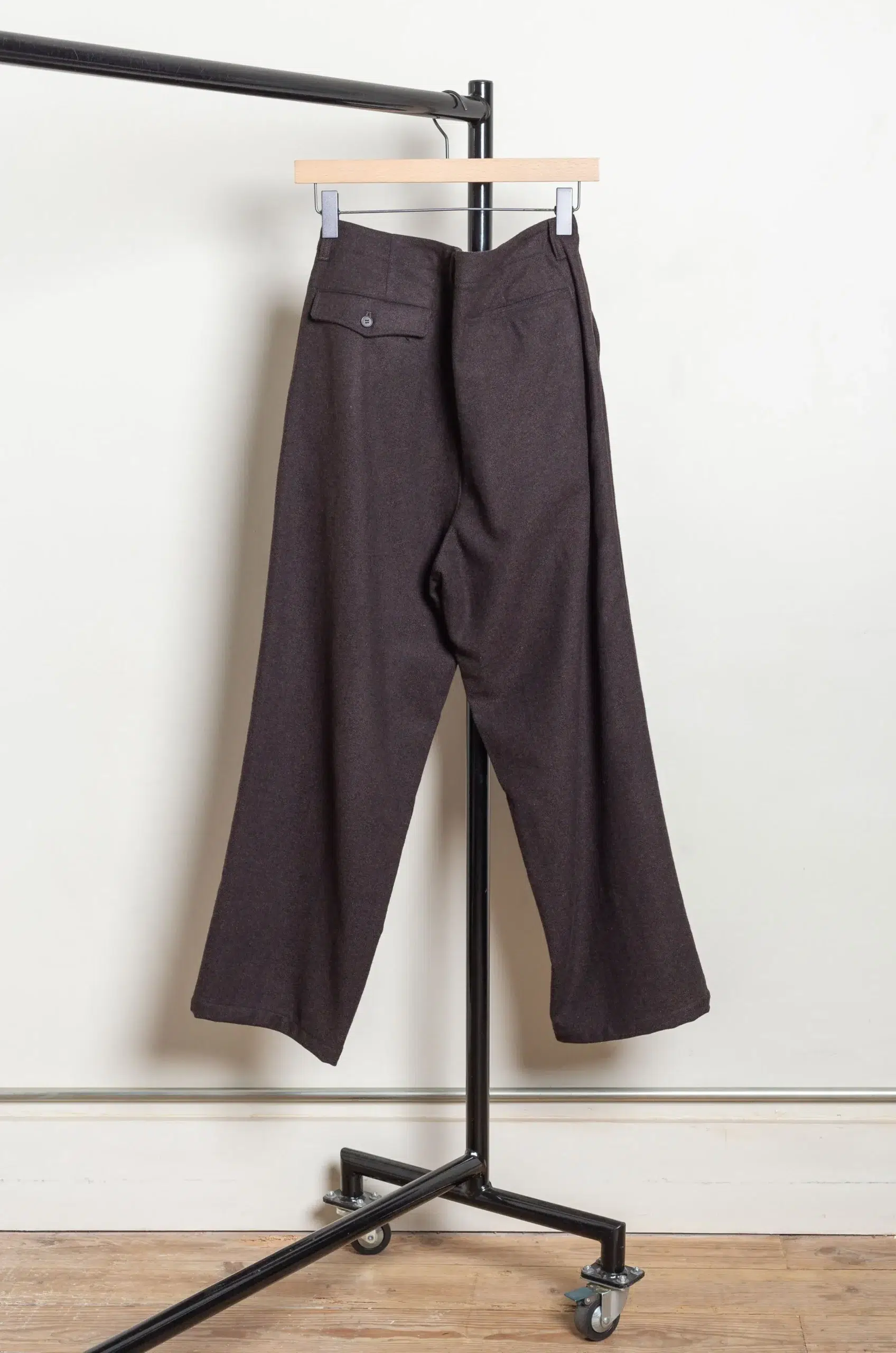 Still By Hand - W/N wide pants PT08263OS - DARK BROWN