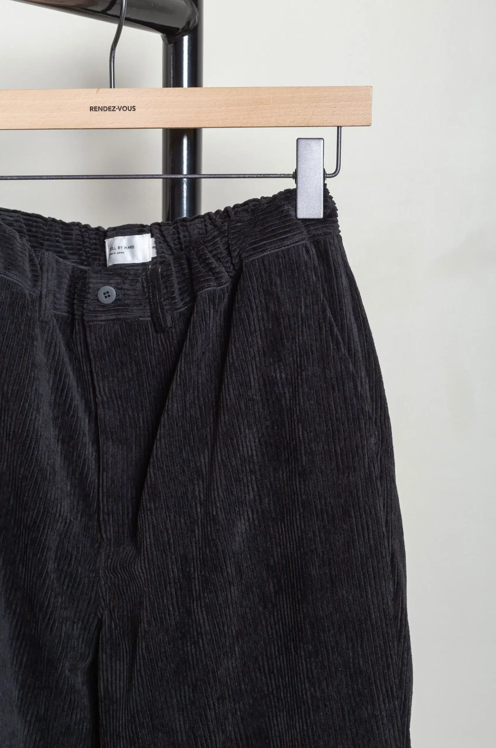 Still By Hand - Corduroy straight pants PT03263OS - BLACK
