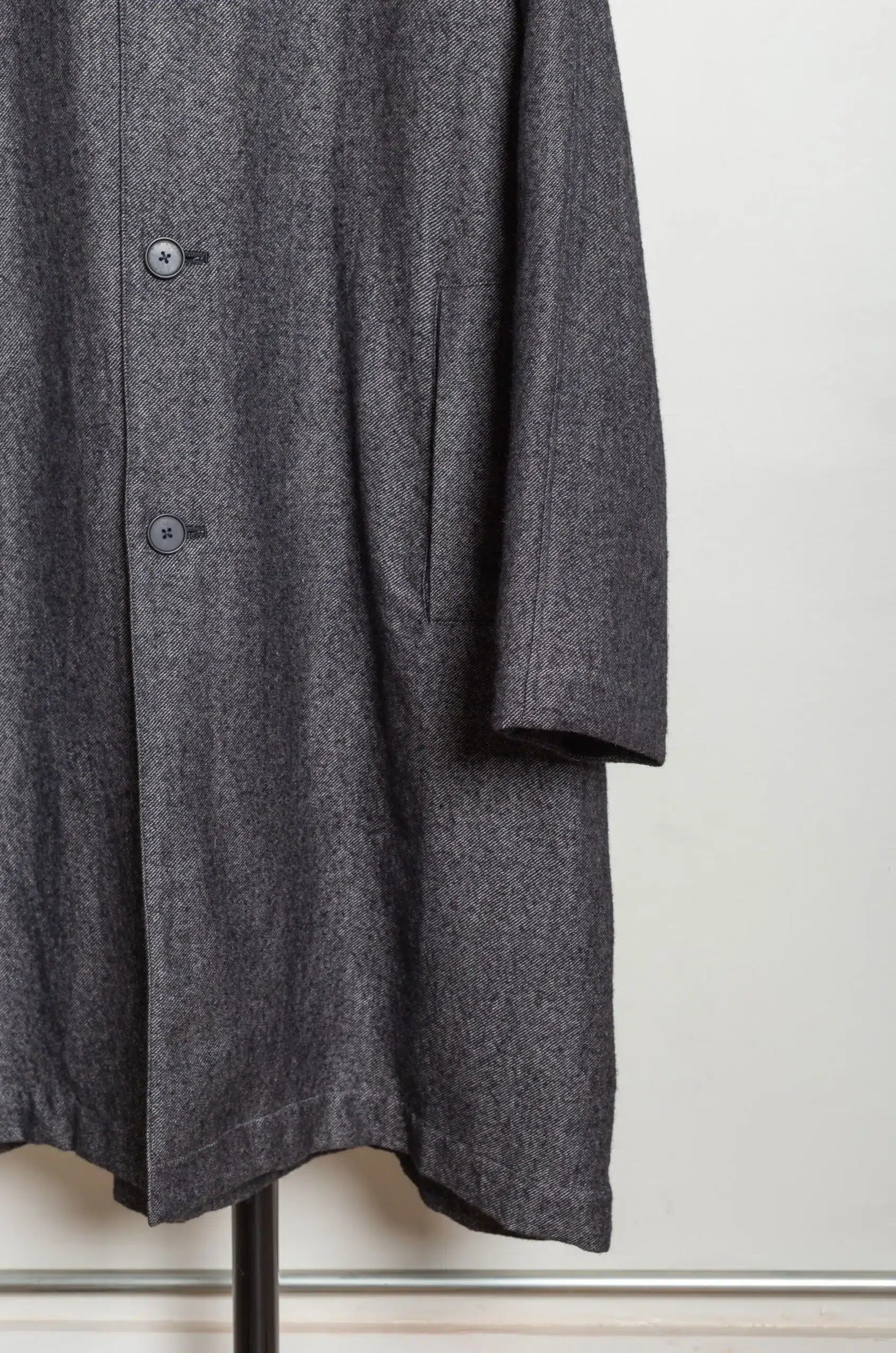 Still By Hand - Linen mixed wool coat CO01263OS - MELANGE GREY